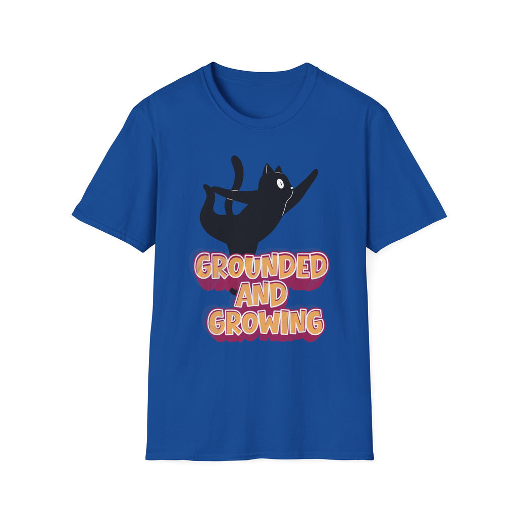 Grounded and Growing T-Shirt | Playful Yoga Cat Graphic Tee
