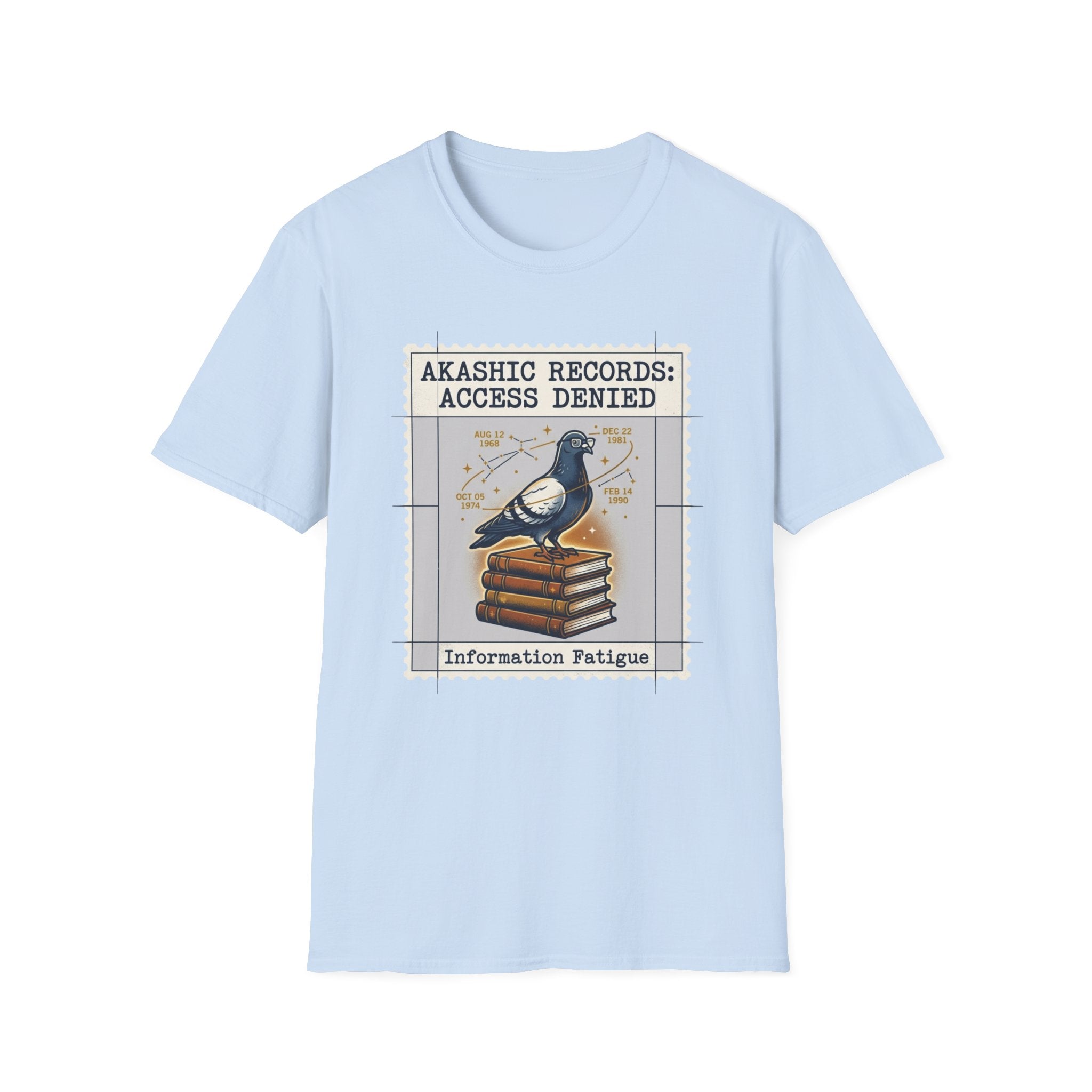 Akashic Records Access Denied T-Shirt | Vintage Pigeon & Books Spiritual Graphic Tee
