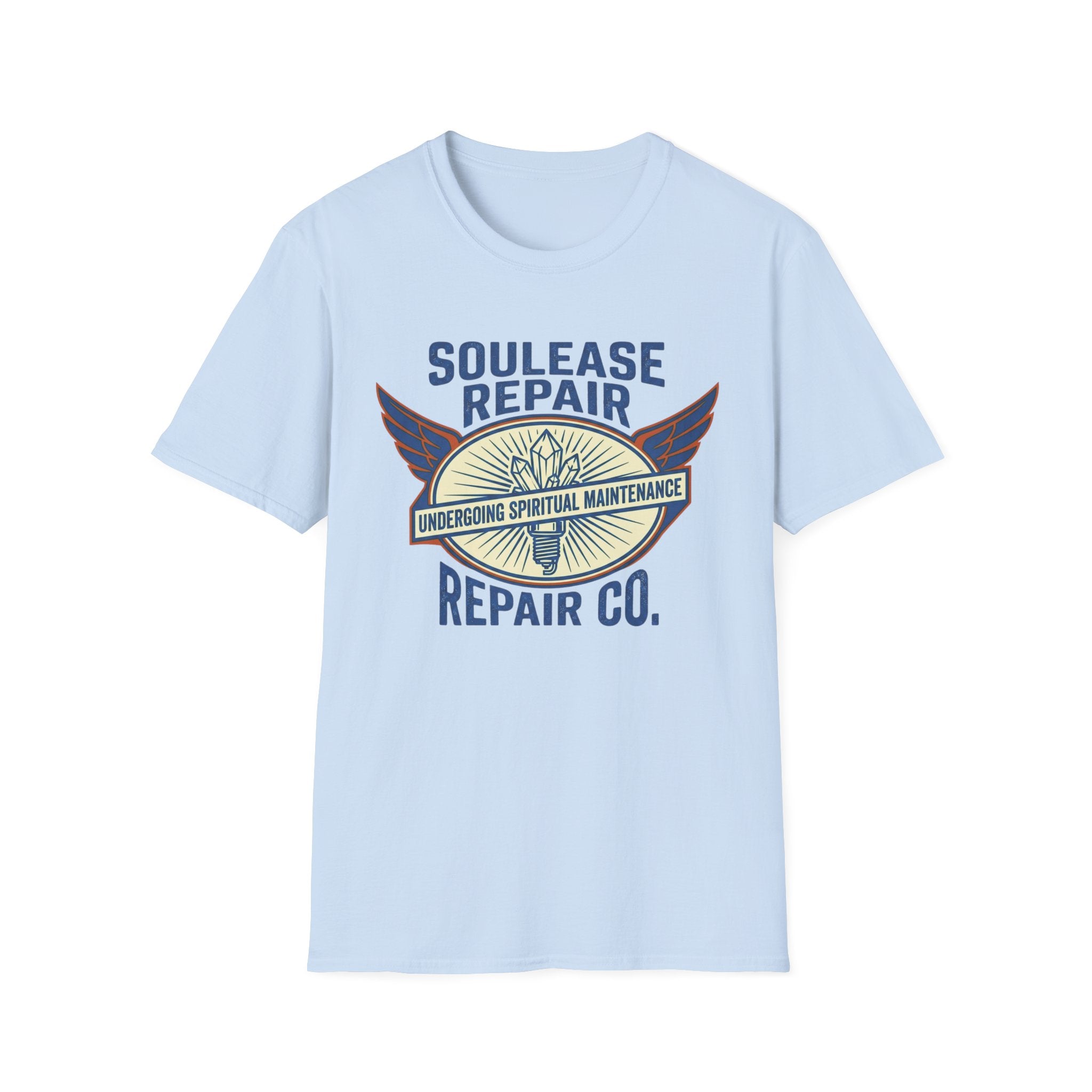 Soulease Repair Tee | “Undergoing Spiritual Maintenance” Vintage Wings T-Shirt