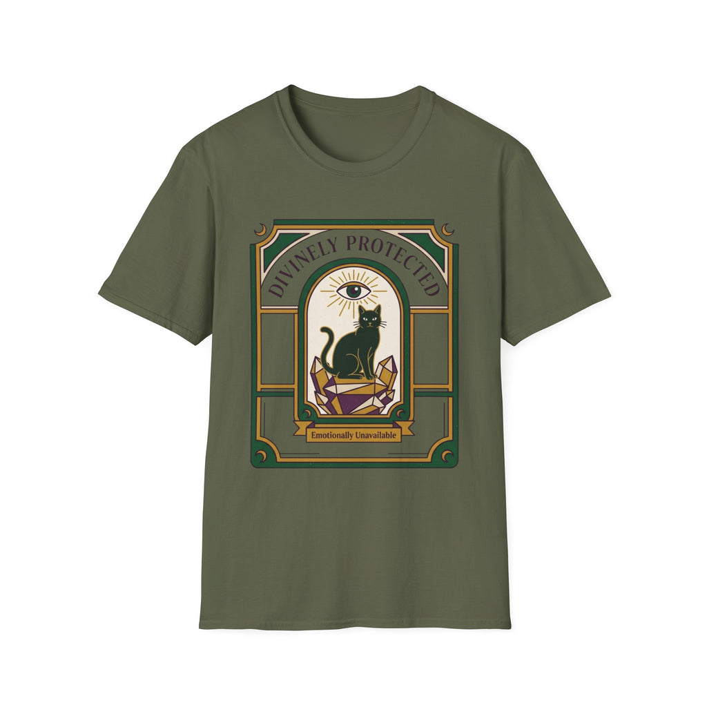 Divinely Protected Cat T-Shirt | Mystical Black Cat Graphic