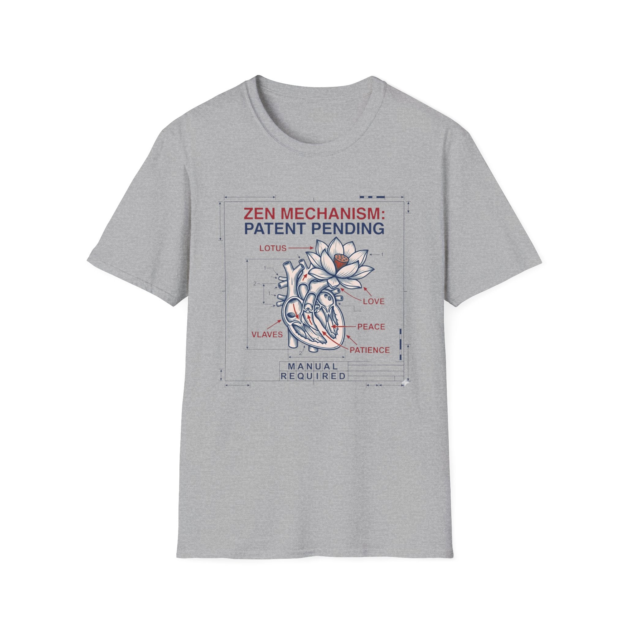 Zen Mechanism: Patent Pending T-Shirt | Lotus Heart Anatomy Graphic Tee
