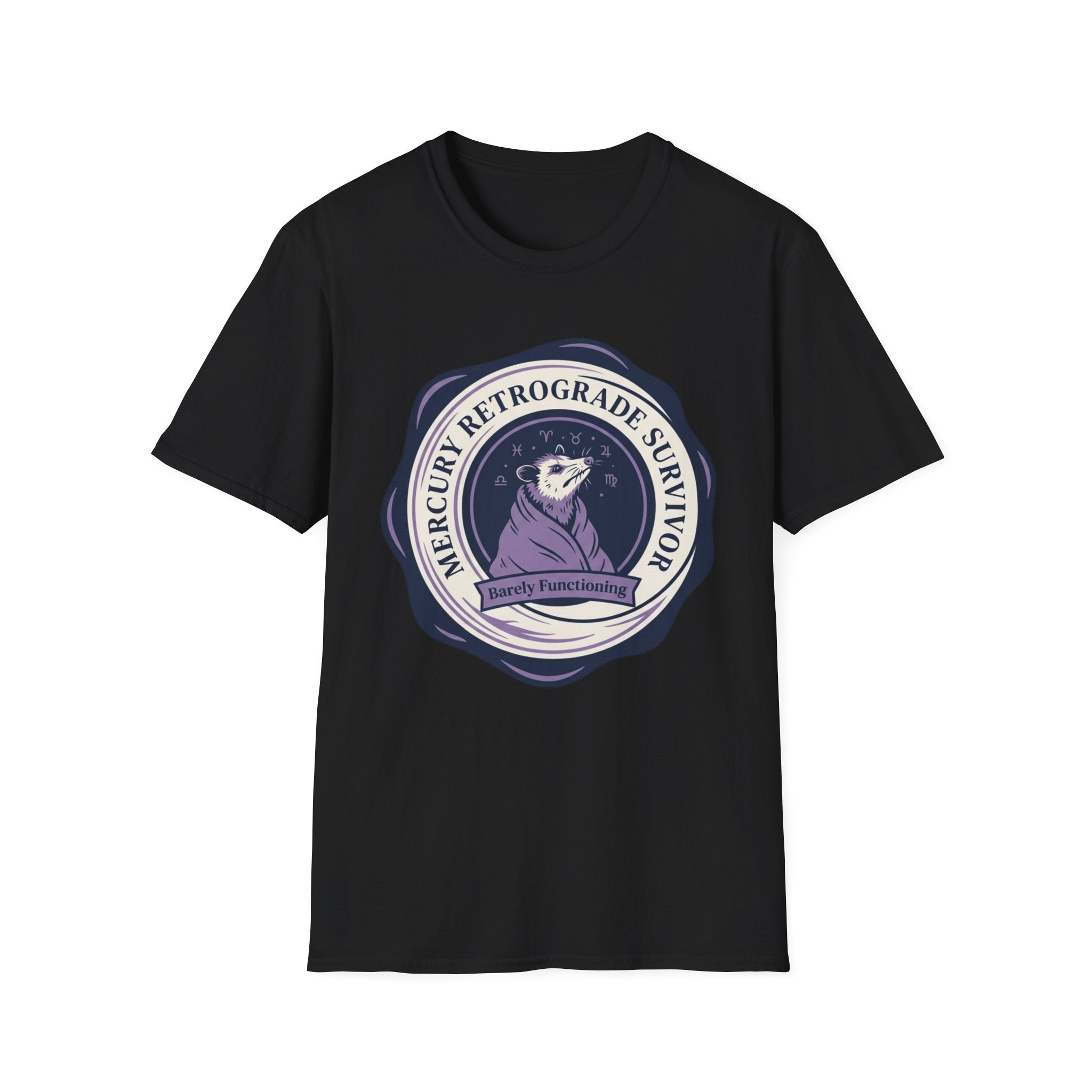 Mercury Retrograde Survivor T-Shirt | Astrologer Zodiac Vintage Badge Tee