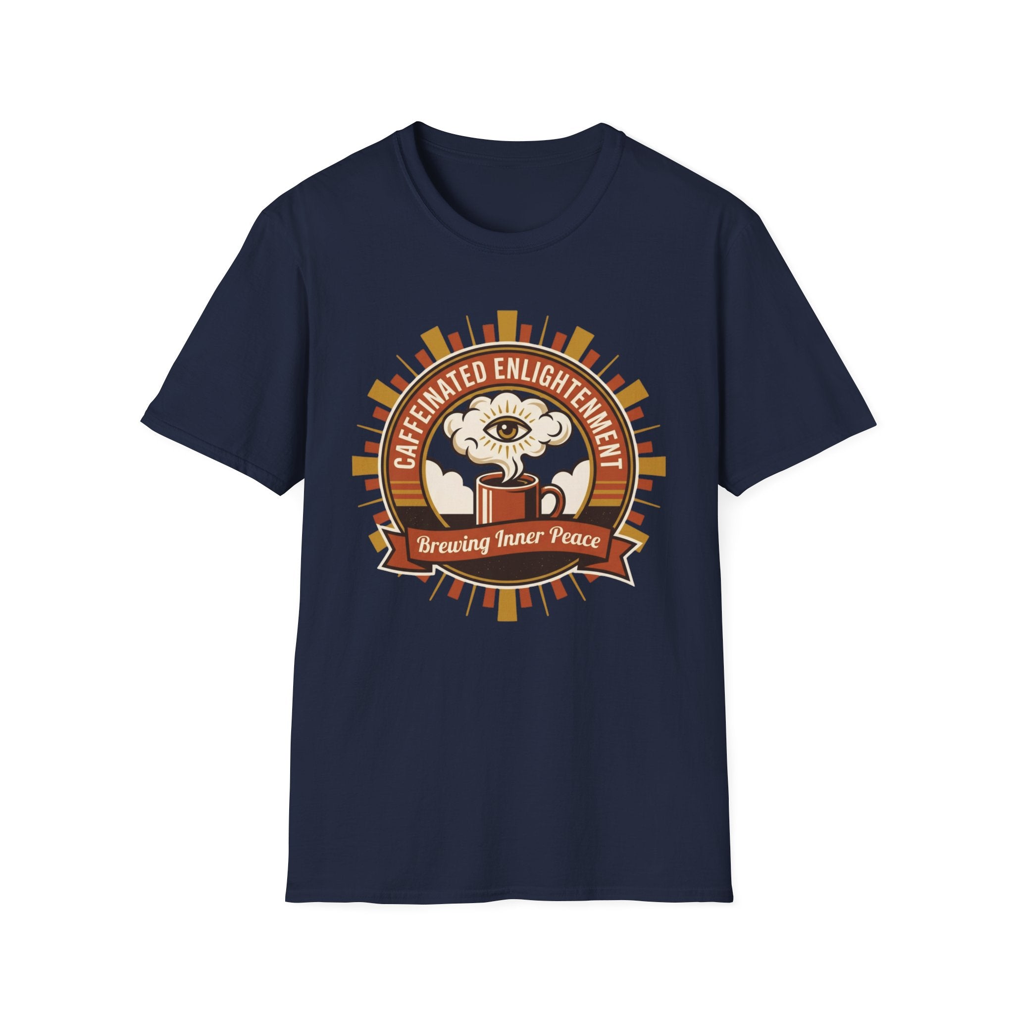 Caffeinated Enlightenment Tee | 'Brewing Inner Peace' Coffee Graphic T-Shirt