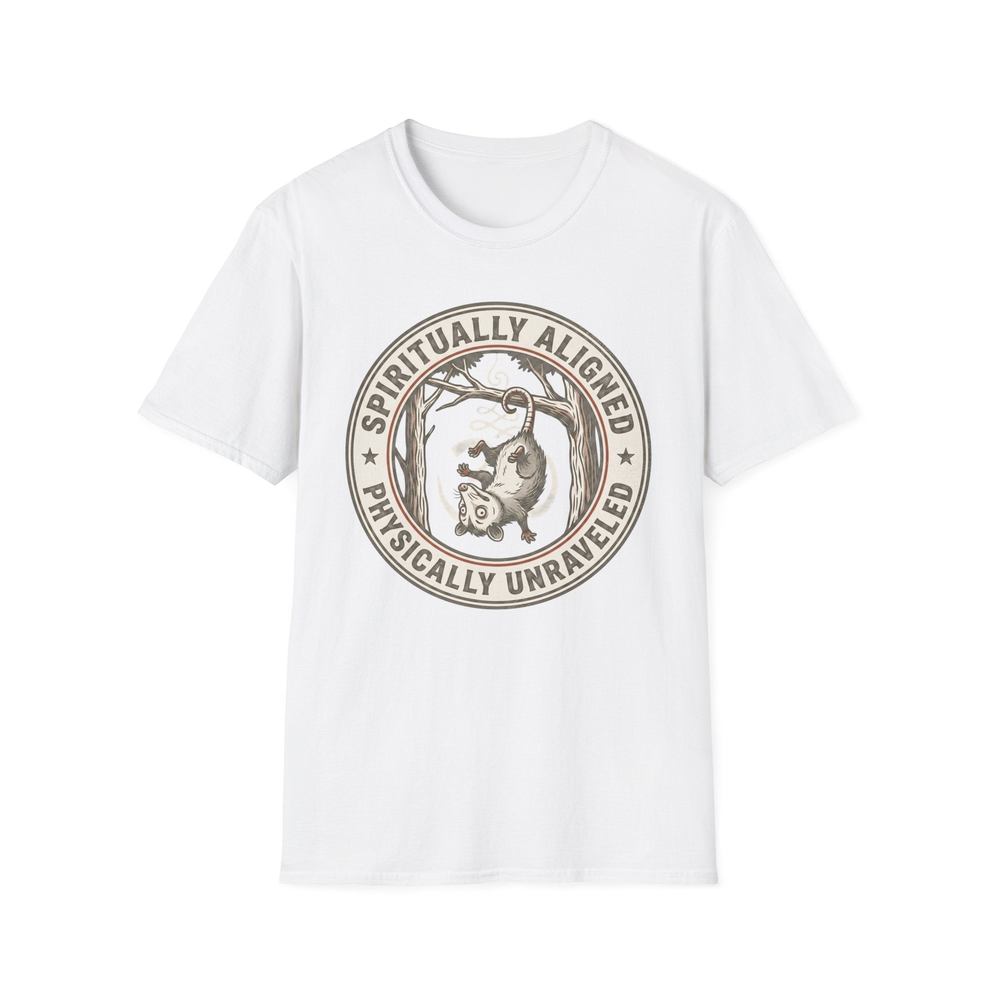 "Spiritually Aligned, Physically Unraveled" Sloth Graphic T-Shirt