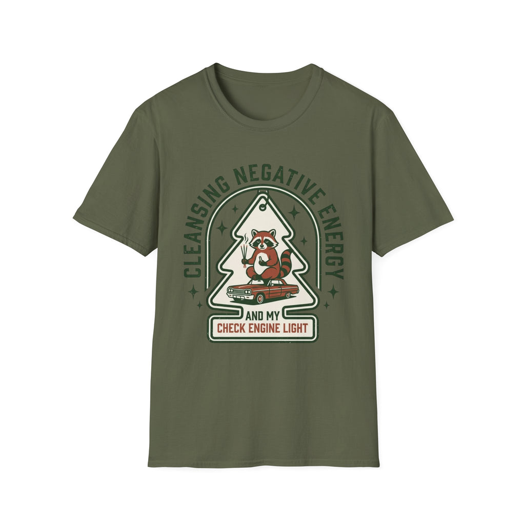 "Cleansing Negative Energy" Raccoon Graphic T-Shirt