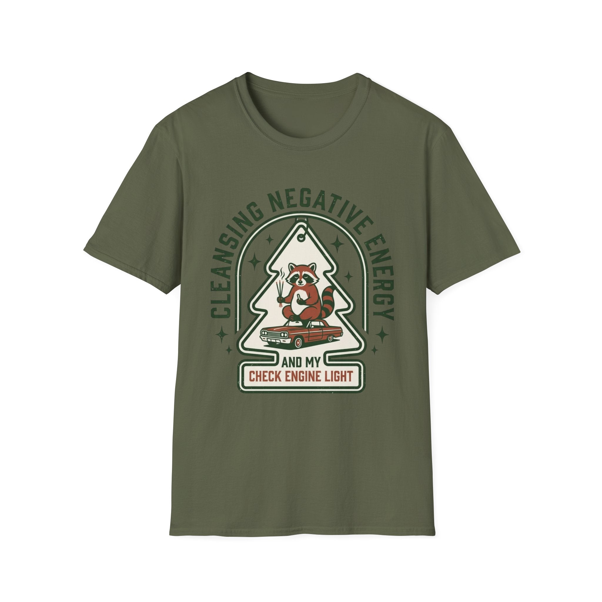"Cleansing Negative Energy" Raccoon Graphic T-Shirt