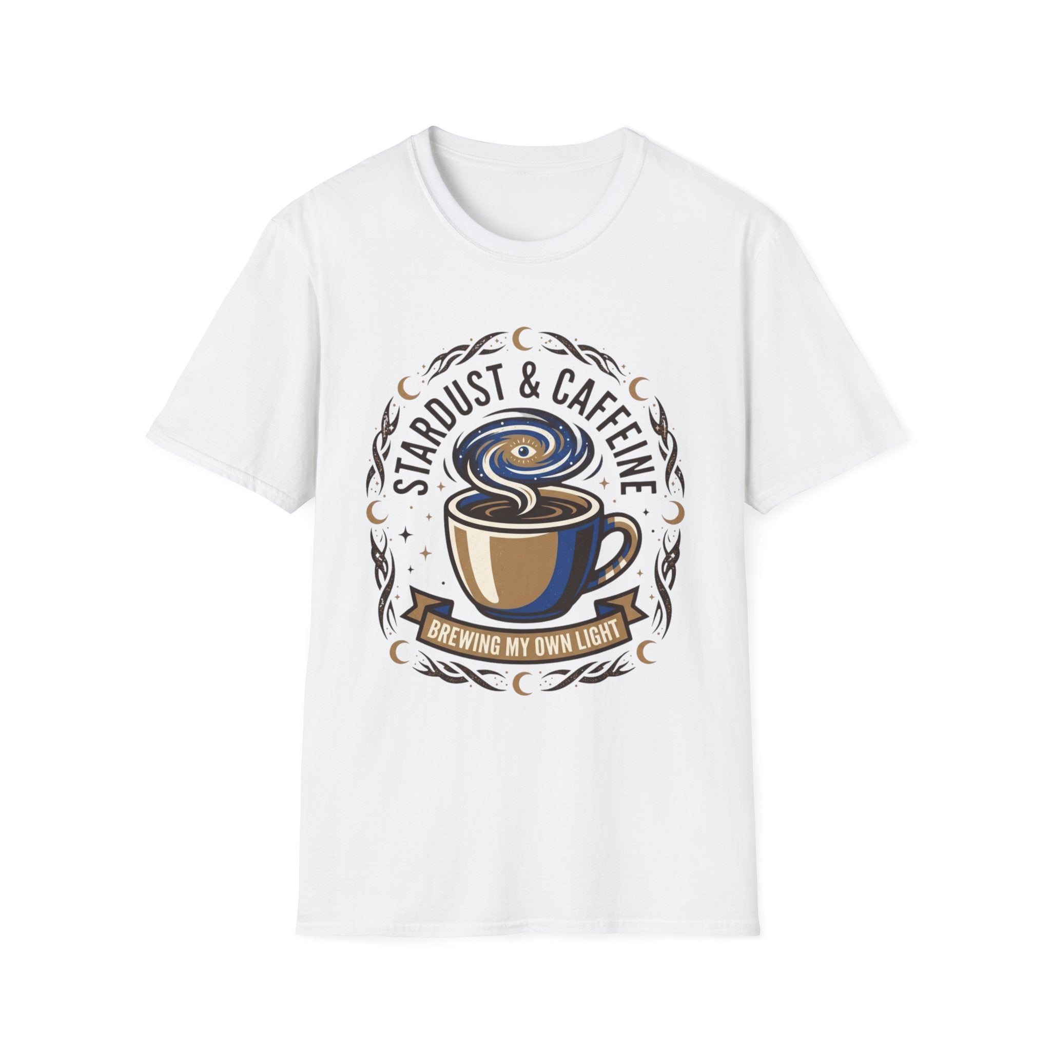 Stardust & Caffeine T-Shirt — Cosmic Coffee Lover Tee