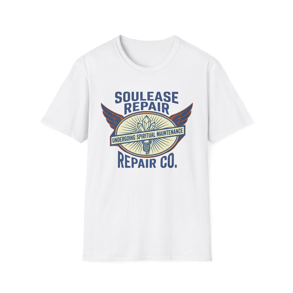 Soulease Repair Tee | “Undergoing Spiritual Maintenance” Vintage Wings T-Shirt