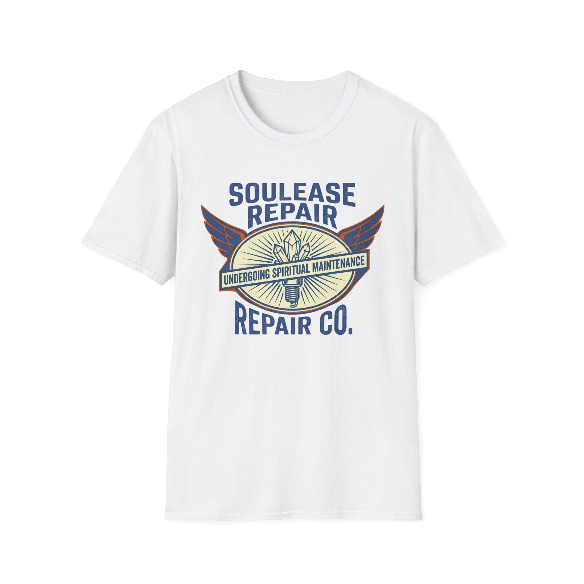 Soulease Repair Tee | “Undergoing Spiritual Maintenance” Vintage Wings T-Shirt