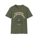 Buddha Coffee T-Shirt | "First Coffee, Then Enlightenment" Relaxed Tee