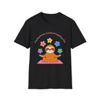 Sloth Yoga T‑Shirt | "Finding Peace, Losing Everything Else" Cute Floral Meditation Tee