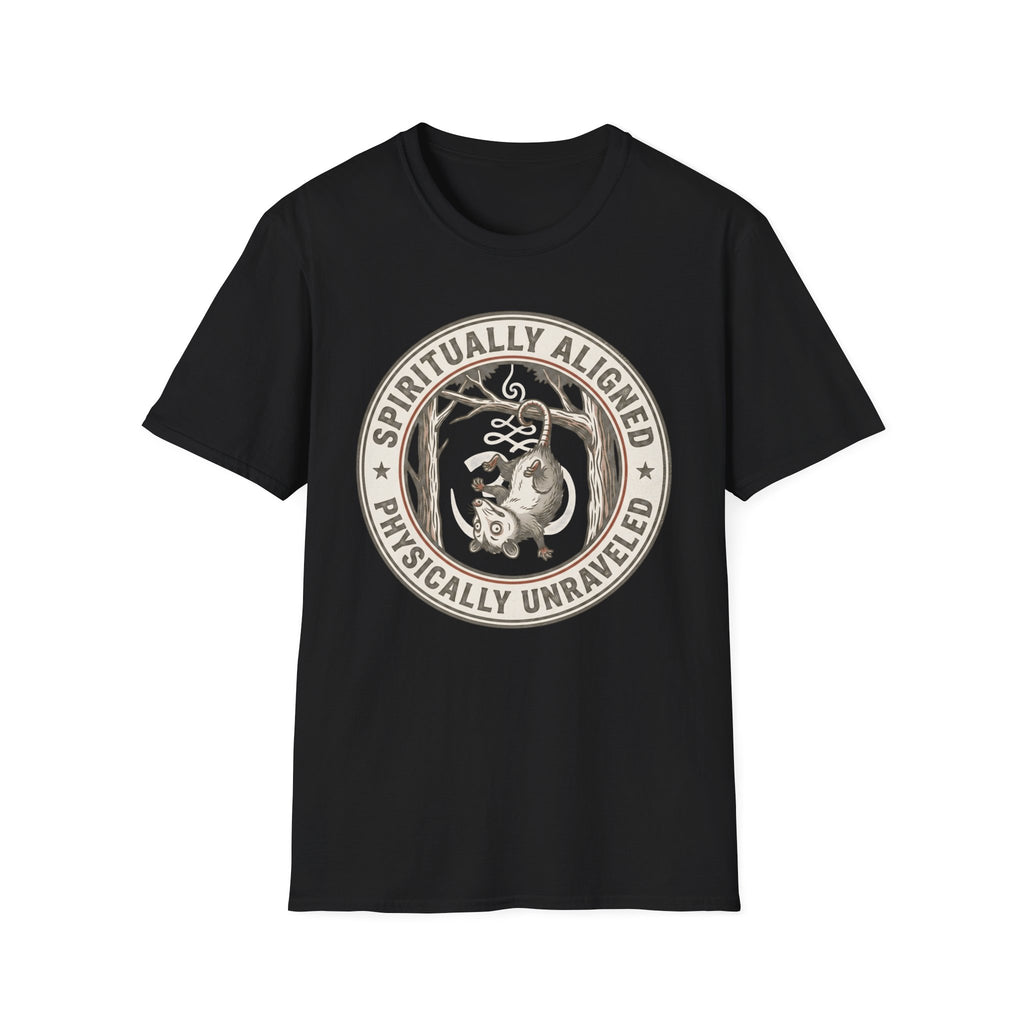 "Spiritually Aligned, Physically Unraveled" Sloth Graphic T-Shirt