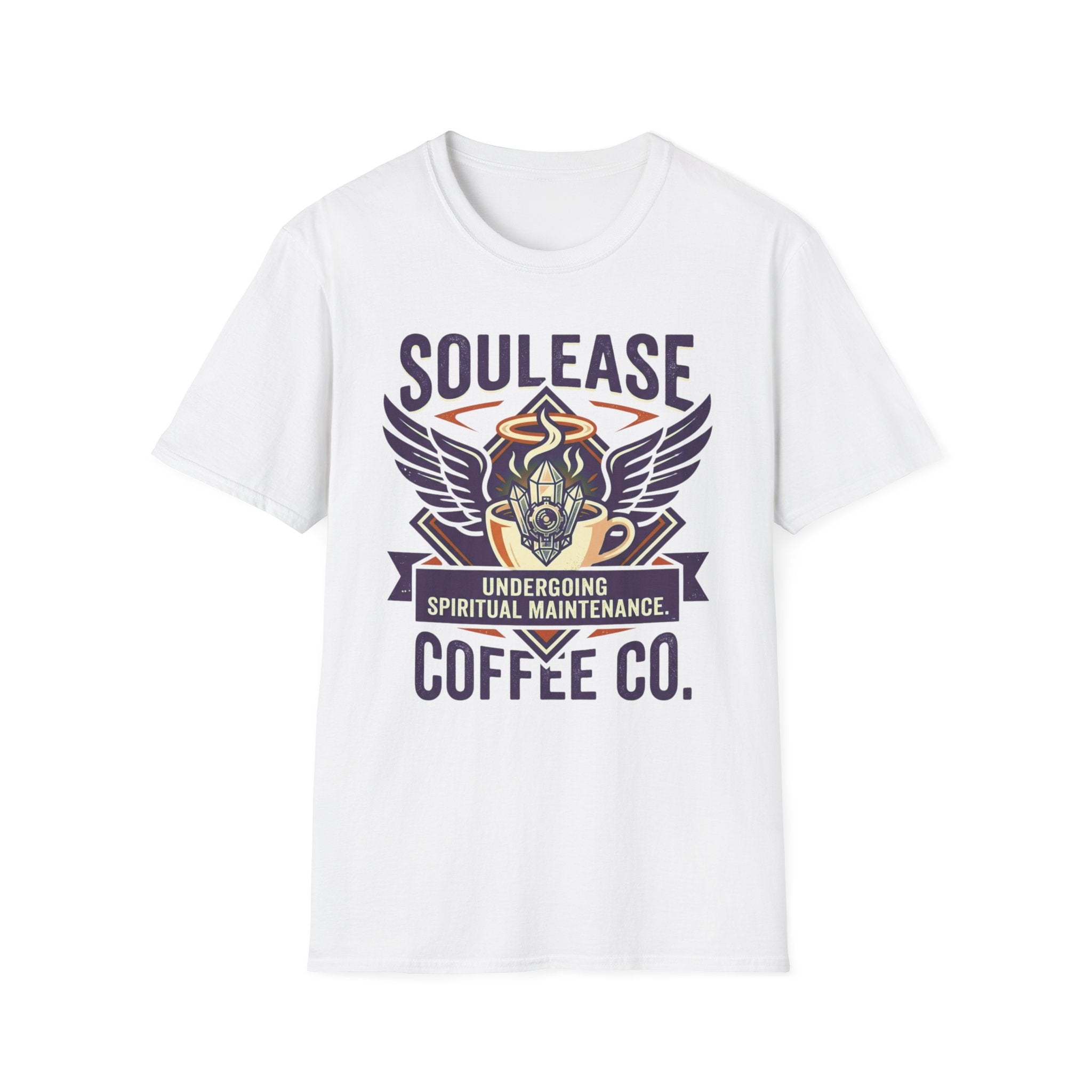 Soulease Coffee Co. T-Shirt | 'Undergoing Spiritual Maintenance' Winged Coffee Logo