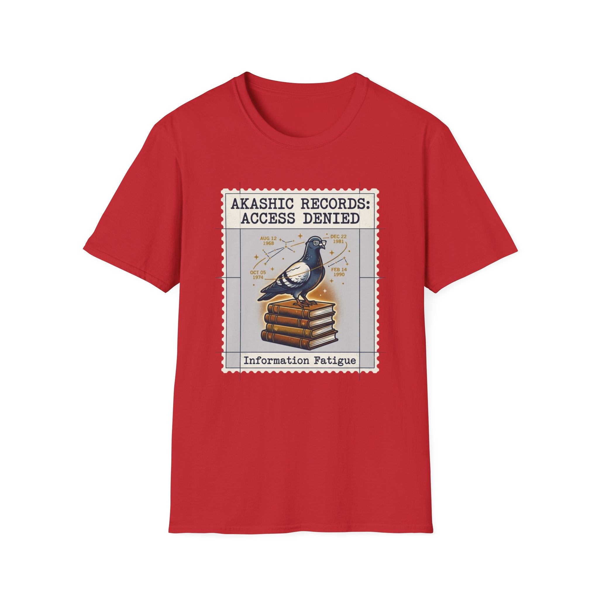 Akashic Records Access Denied T-Shirt | Vintage Pigeon & Books Spiritual Graphic Tee