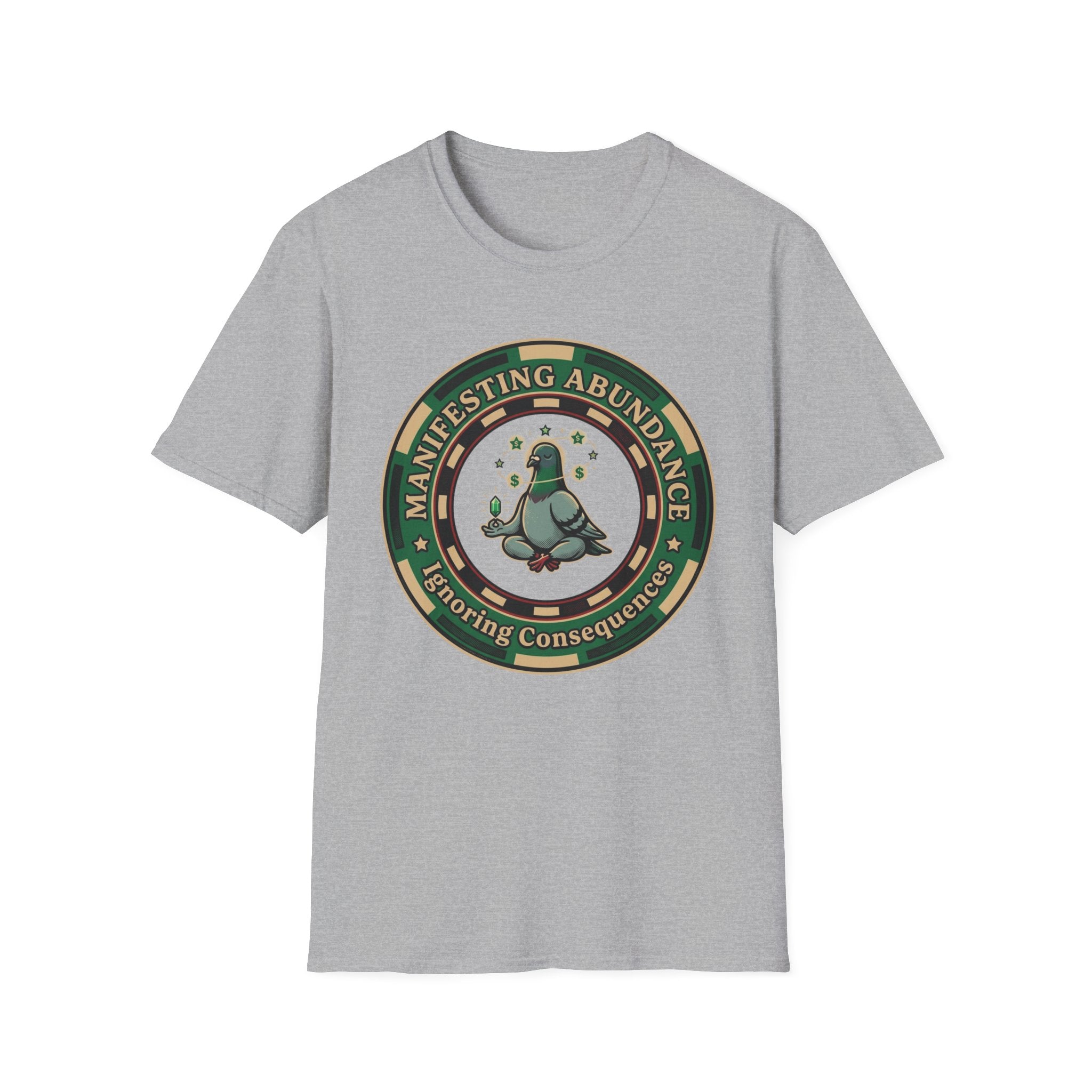 Manifesting Abundance T-Shirt | Cute Pigeon Money Luck Graphic Tee