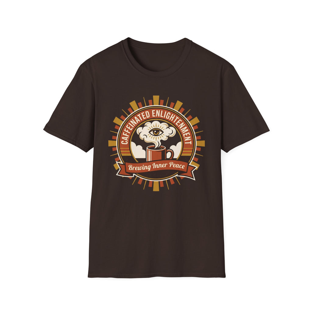 Caffeinated Enlightenment Tee | 'Brewing Inner Peace' Coffee Graphic T-Shirt
