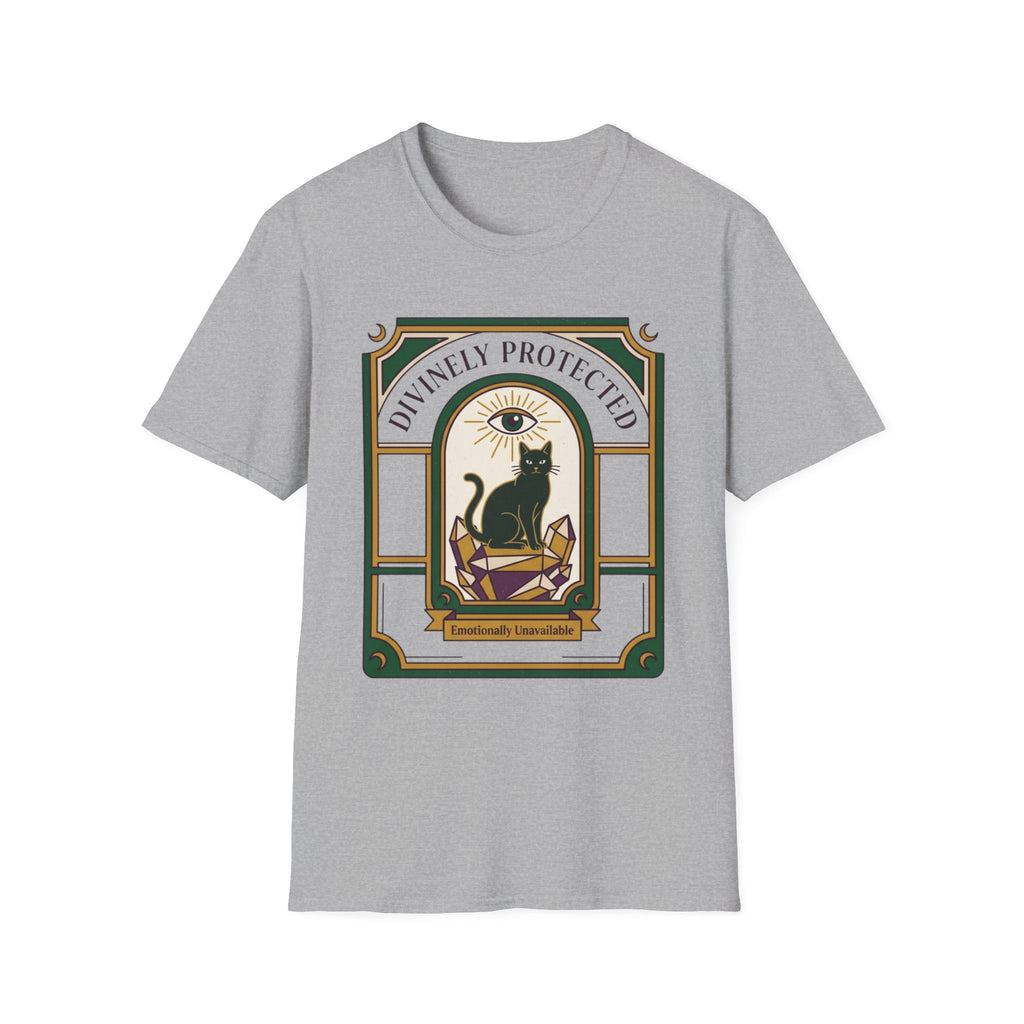 Divinely Protected Cat T-Shirt | Mystical Black Cat Graphic