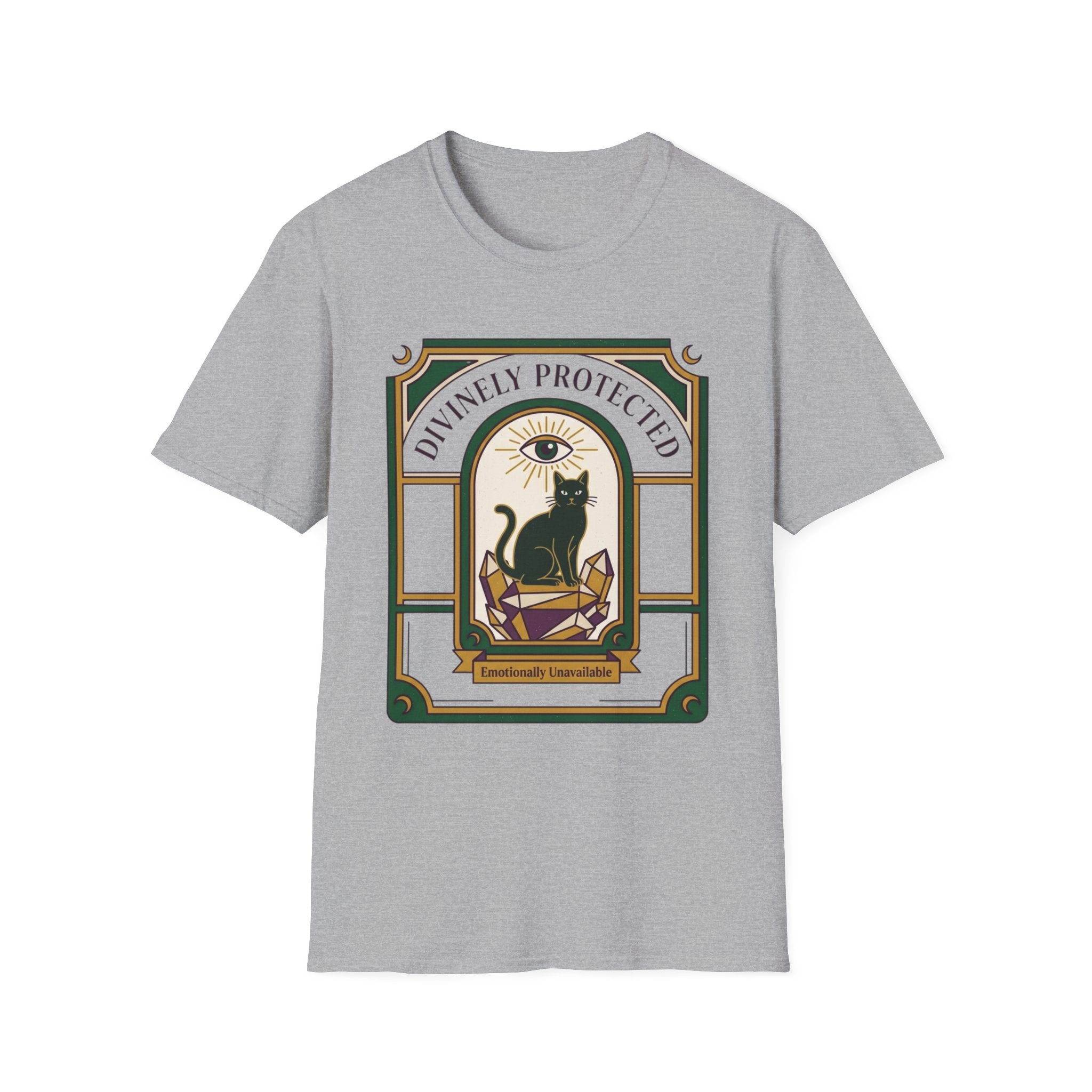 Divinely Protected Cat T-Shirt | Mystical Black Cat Graphic