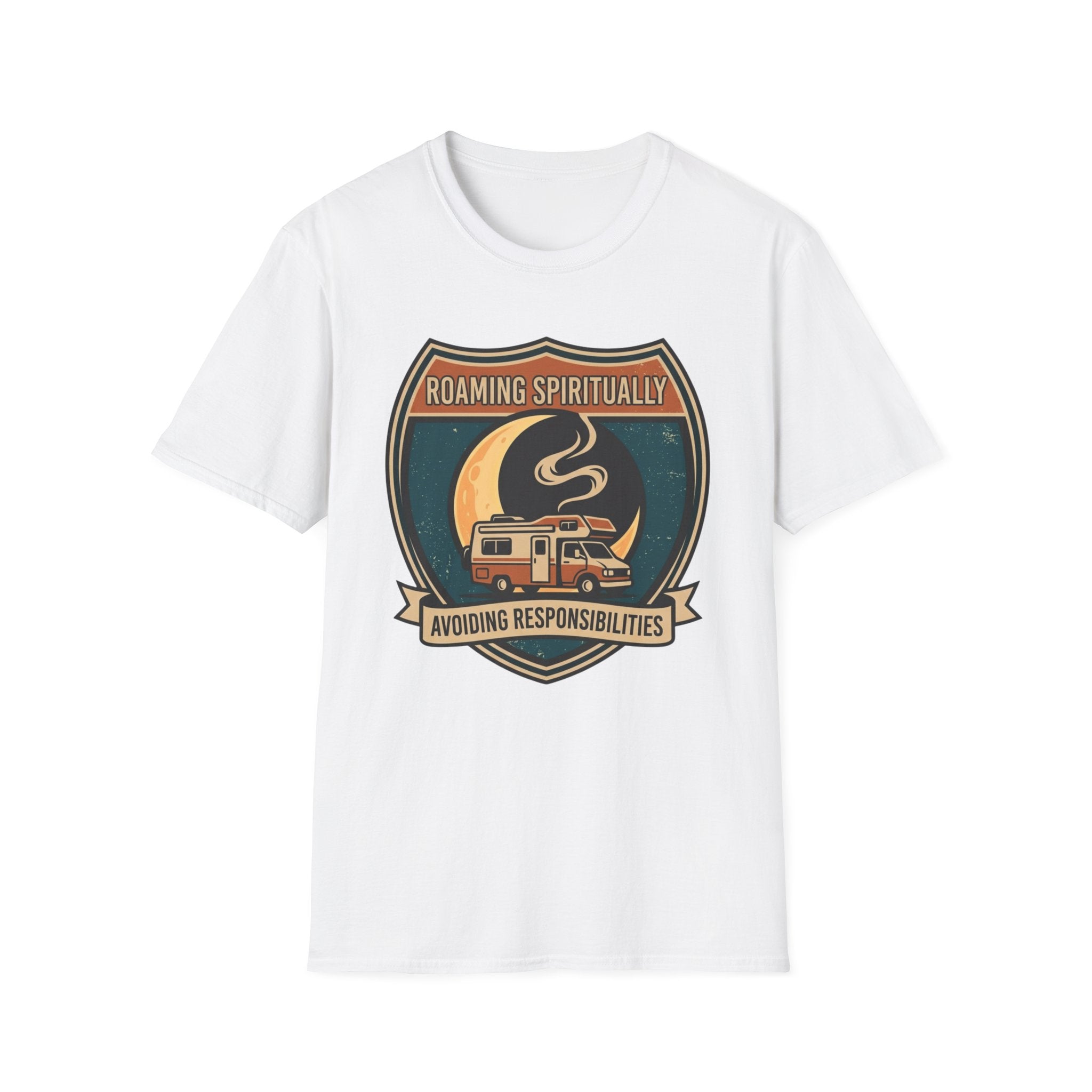 Roaming Spiritually RV T-Shirt | Retro Camper Moon Graphic Tee