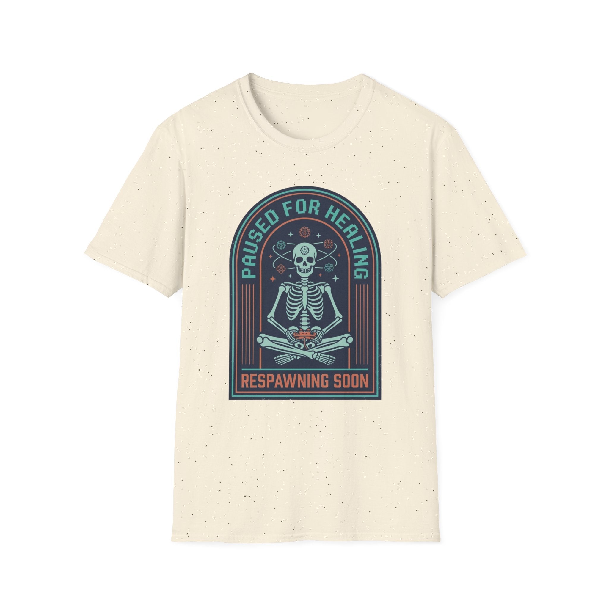 "Paused for Healing, Respawning Soon" Skeleton Graphic T-Shirt