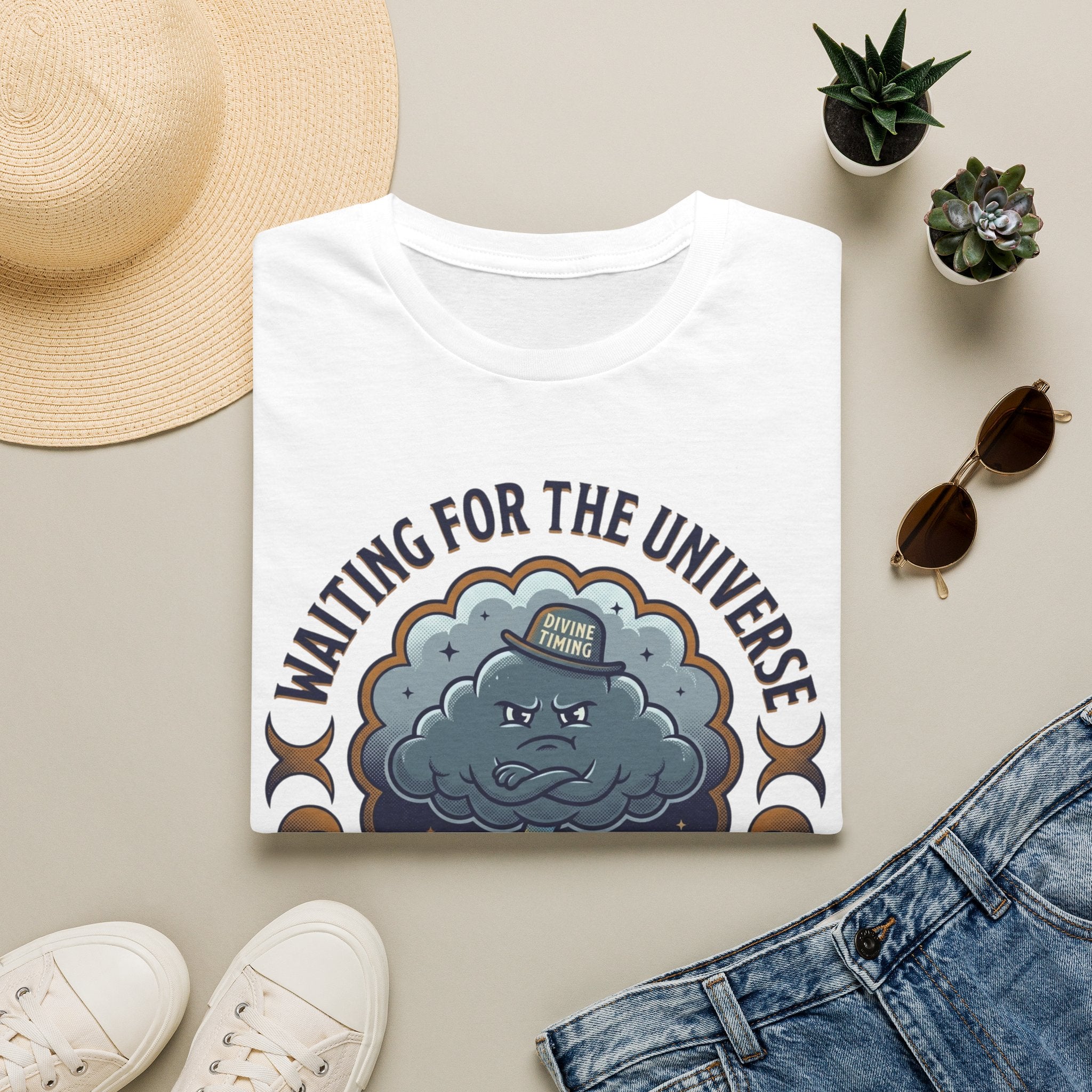 Waiting for the Universe T-Shirt | Moody Cloud Graphic Tee ("Divine Timing")