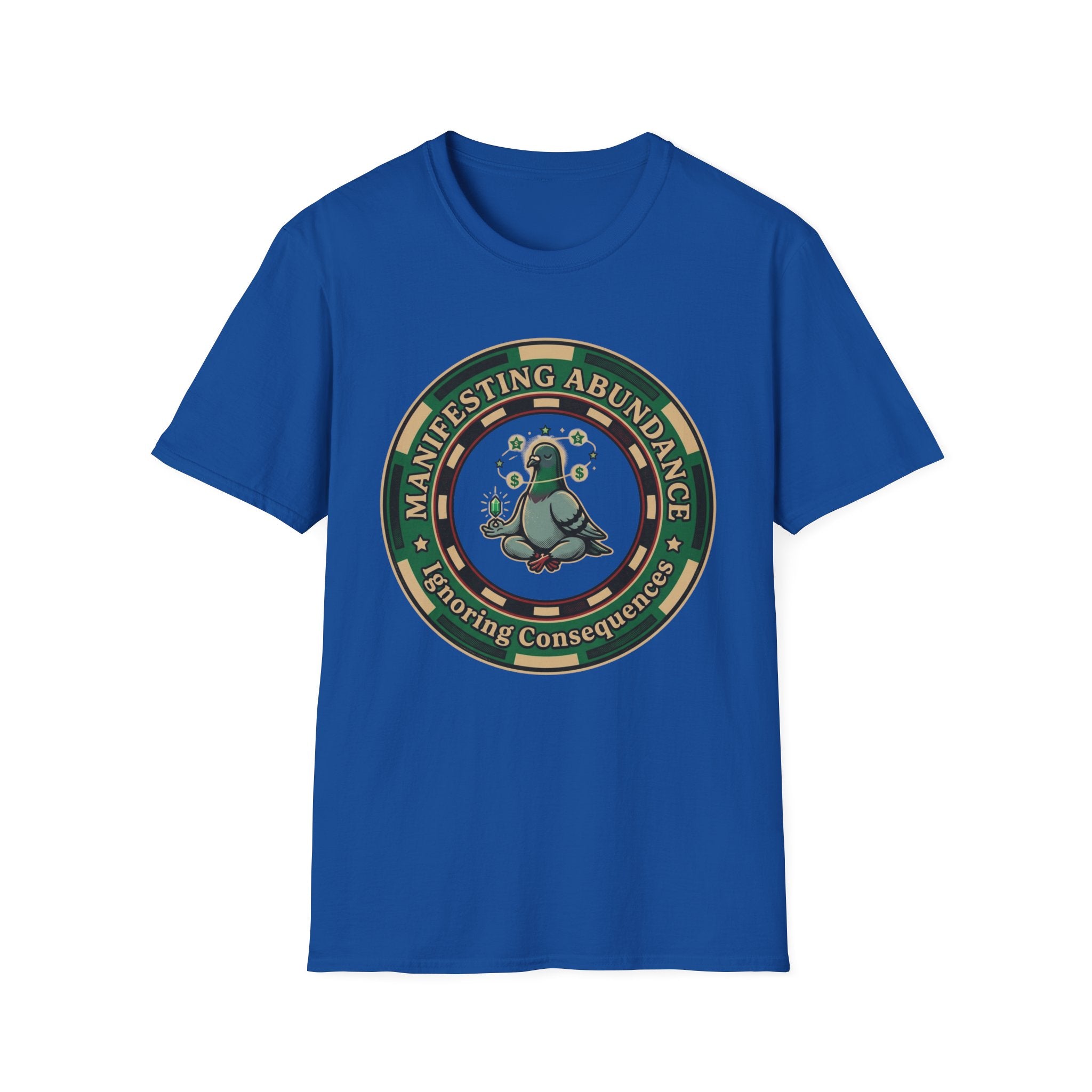 Manifesting Abundance T-Shirt | Cute Pigeon Money Luck Graphic Tee