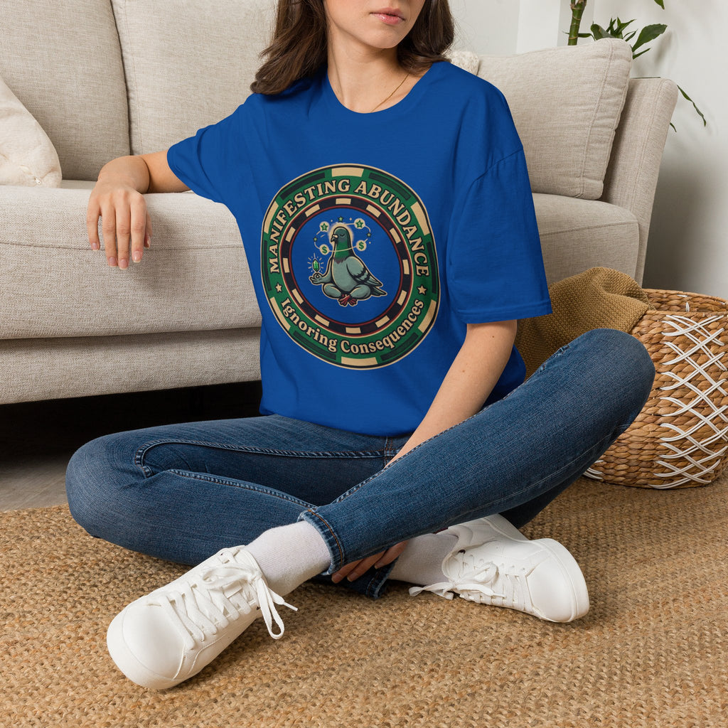Manifesting Abundance T-Shirt | Cute Pigeon Money Luck Graphic Tee