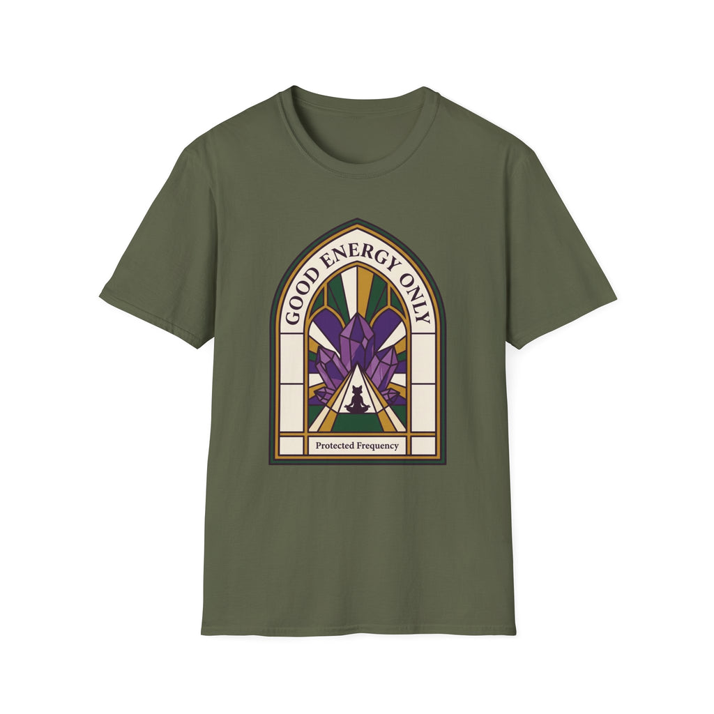 Good Energy Only T‑Shirt | Crystal Stained Glass Graphic Tee