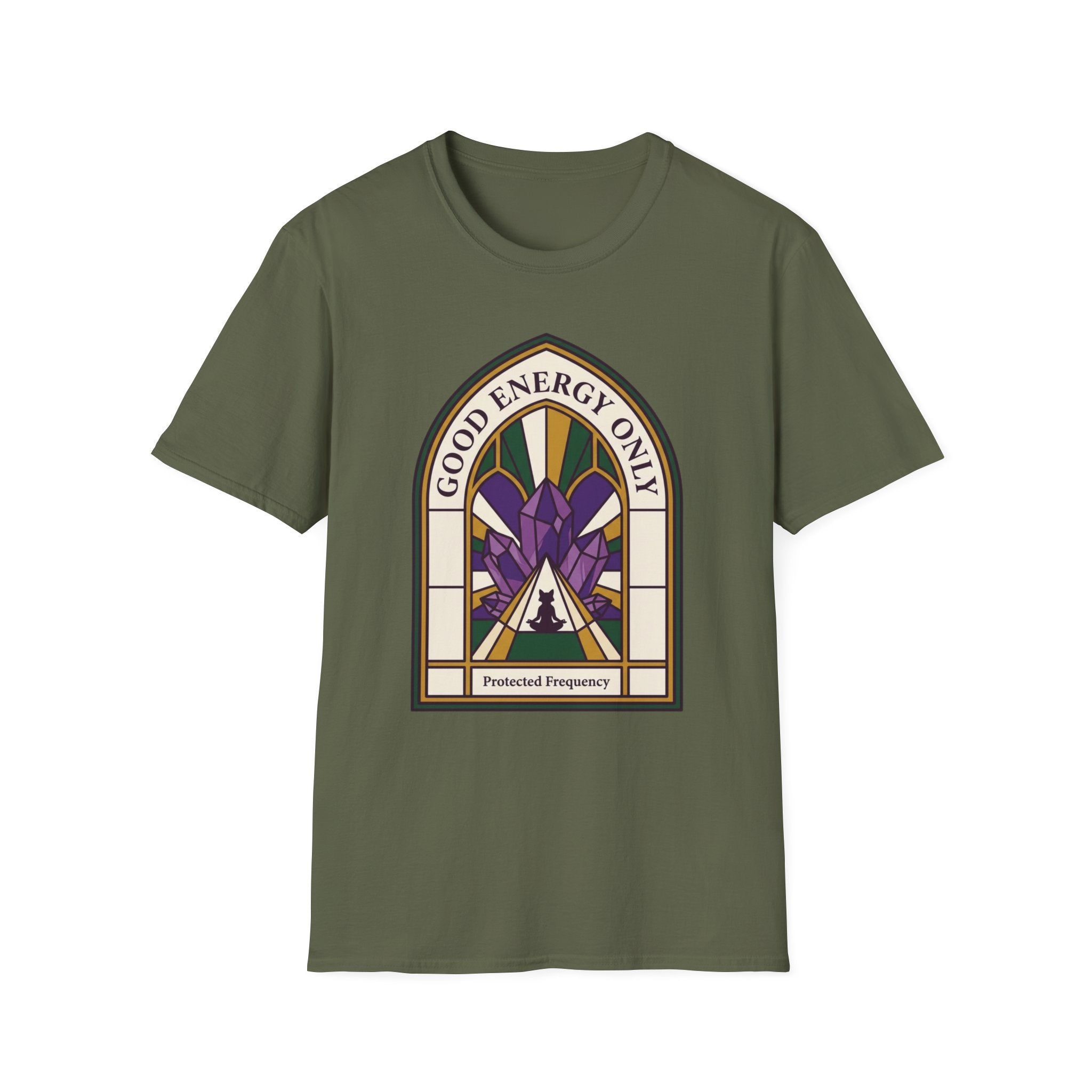 Good Energy Only T‑Shirt | Crystal Stained Glass Graphic Tee
