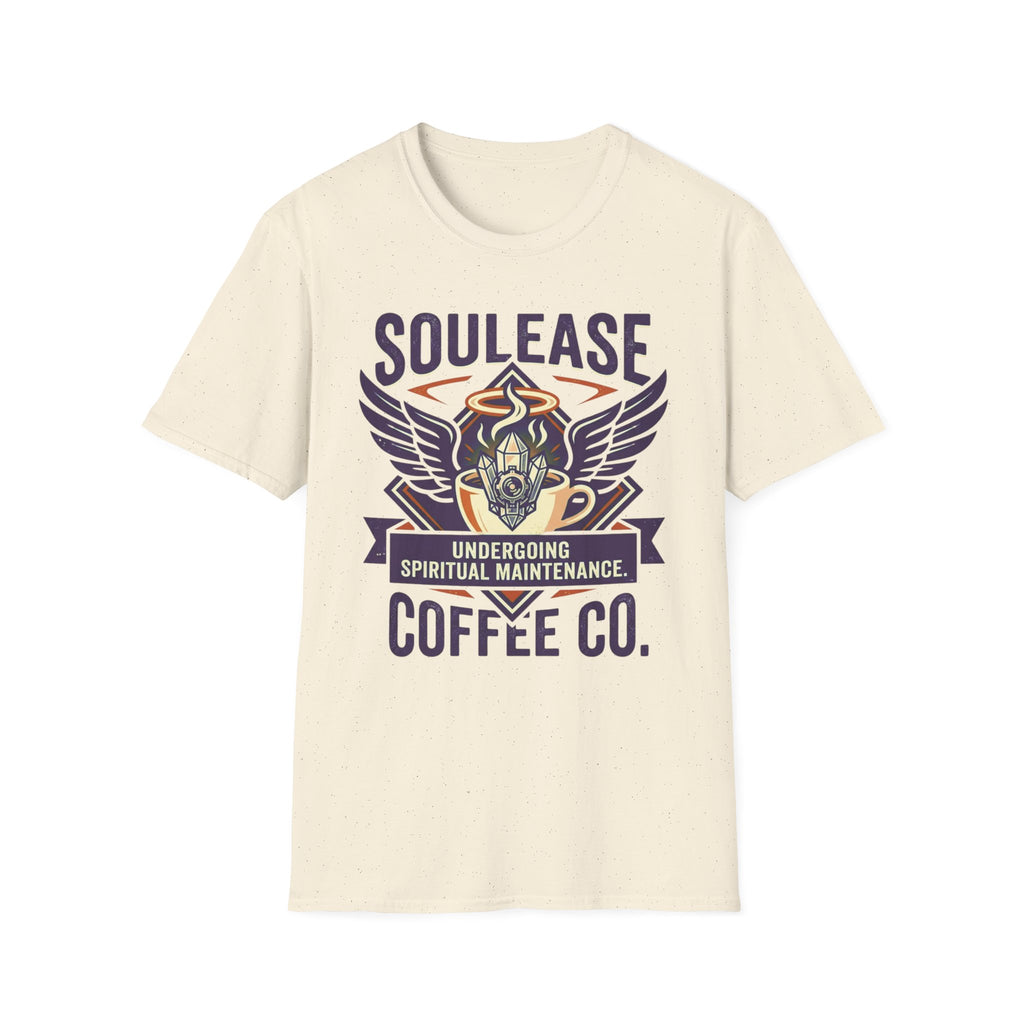 Soulease Coffee Co. T-Shirt | 'Undergoing Spiritual Maintenance' Winged Coffee Logo