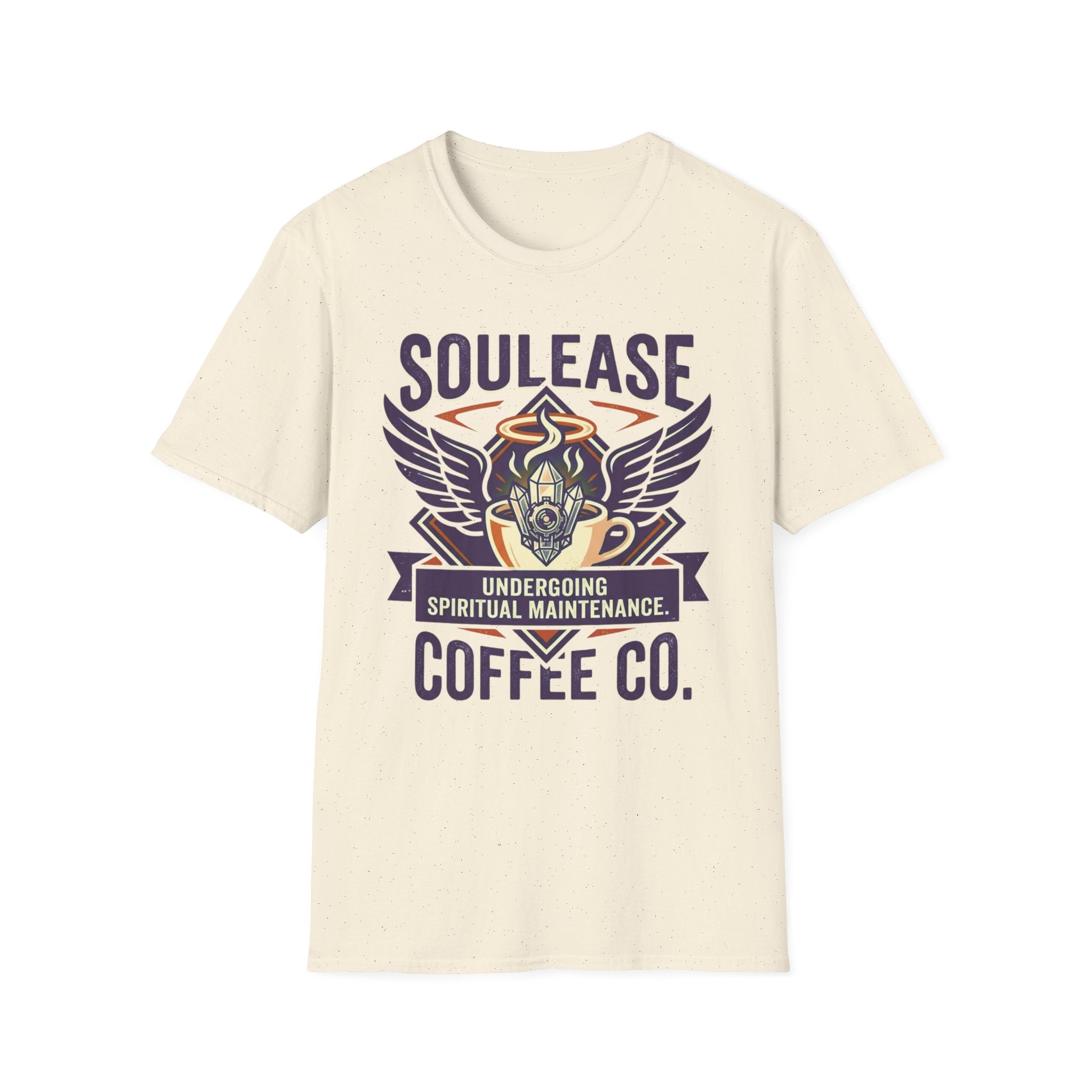 Soulease Coffee Co. T-Shirt | 'Undergoing Spiritual Maintenance' Winged Coffee Logo