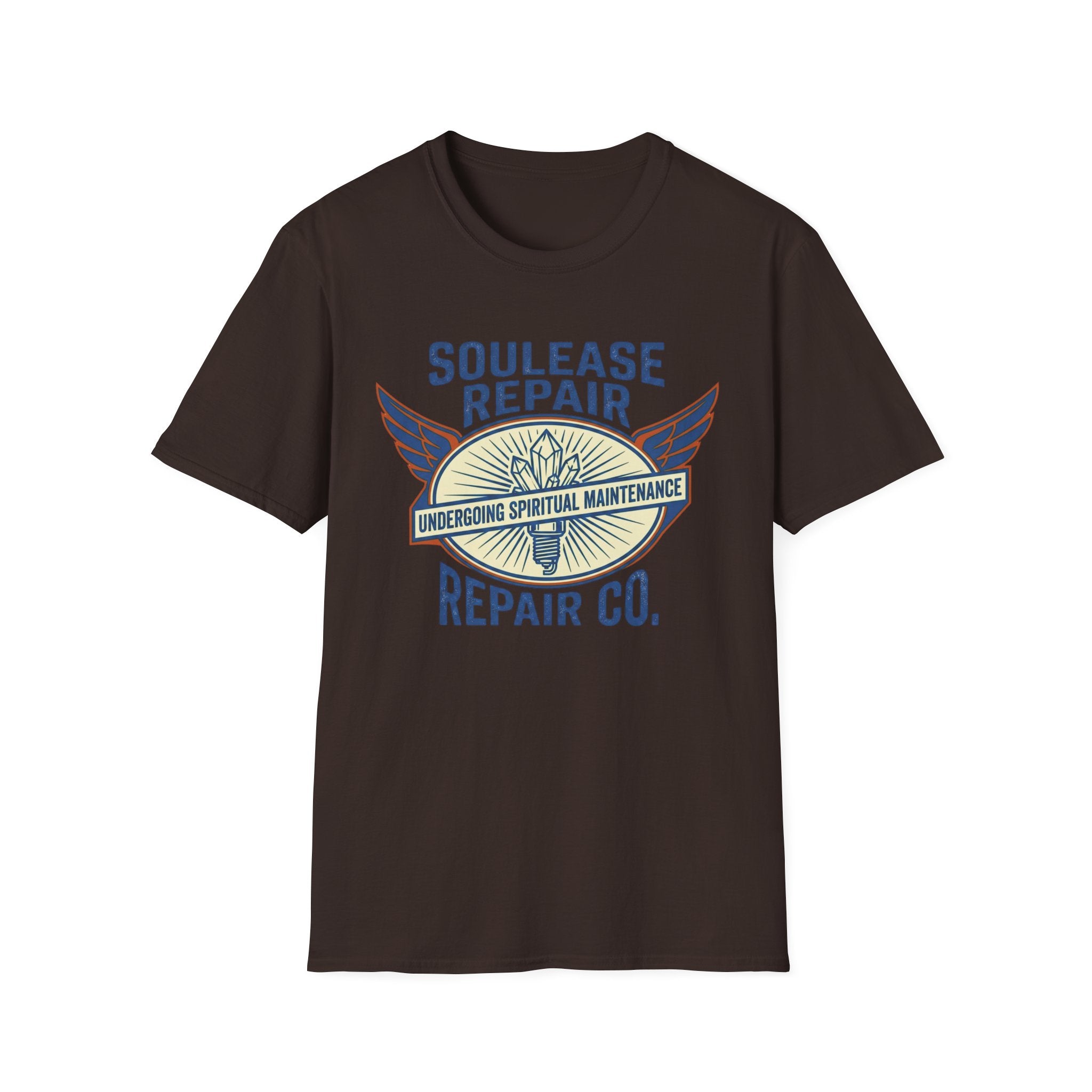 Soulease Repair Tee | “Undergoing Spiritual Maintenance” Vintage Wings T-Shirt