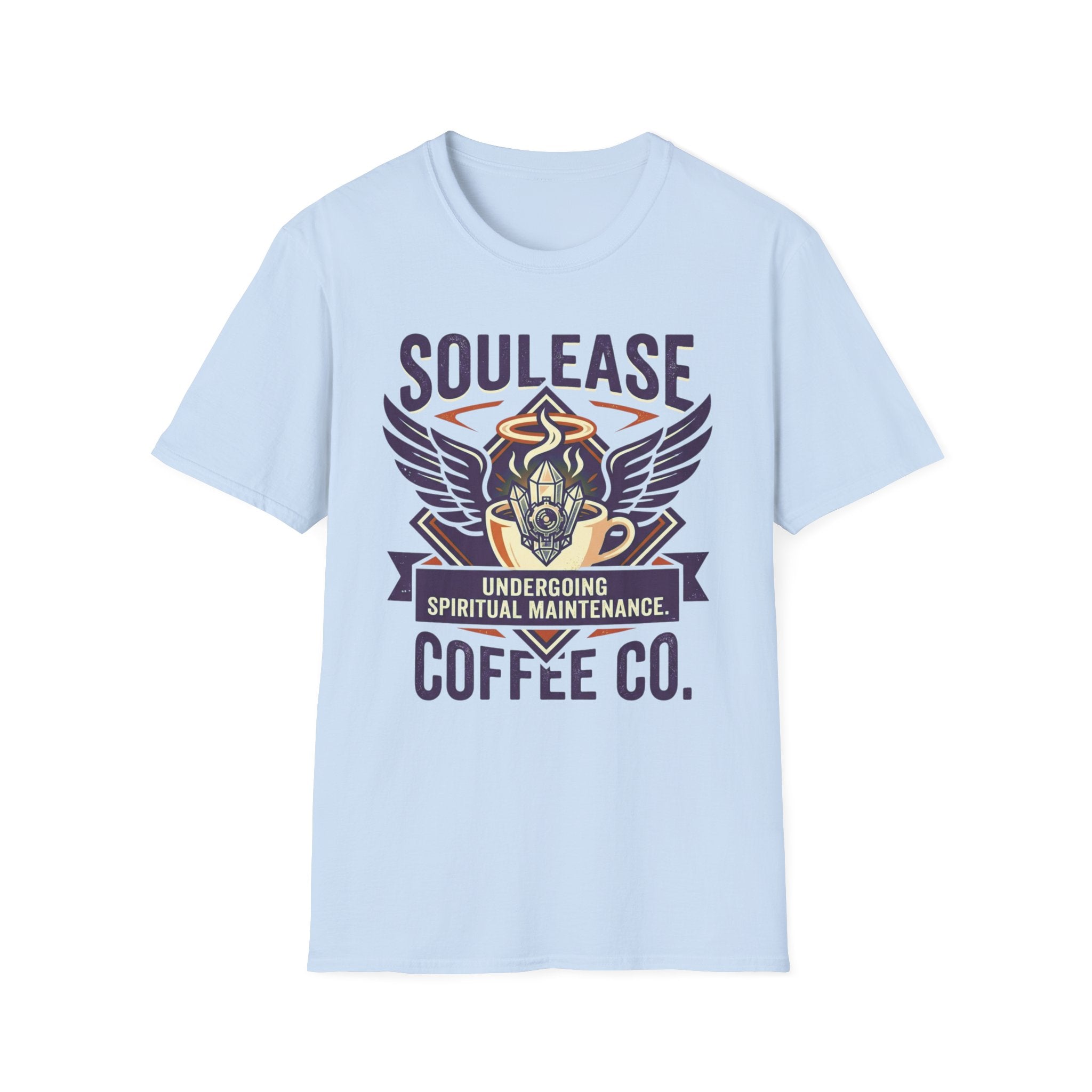 Soulease Coffee Co. T-Shirt | 'Undergoing Spiritual Maintenance' Winged Coffee Logo