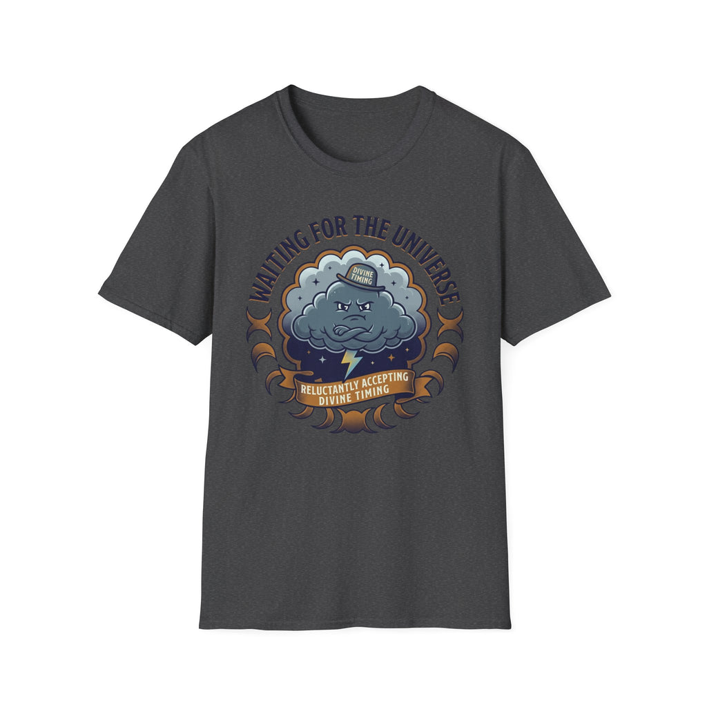 Waiting for the Universe T-Shirt | Moody Cloud Graphic Tee ("Divine Timing")