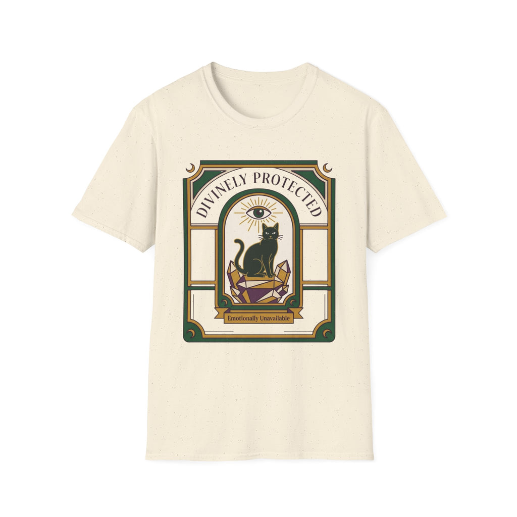 Divinely Protected Cat T-Shirt | Mystical Black Cat Graphic