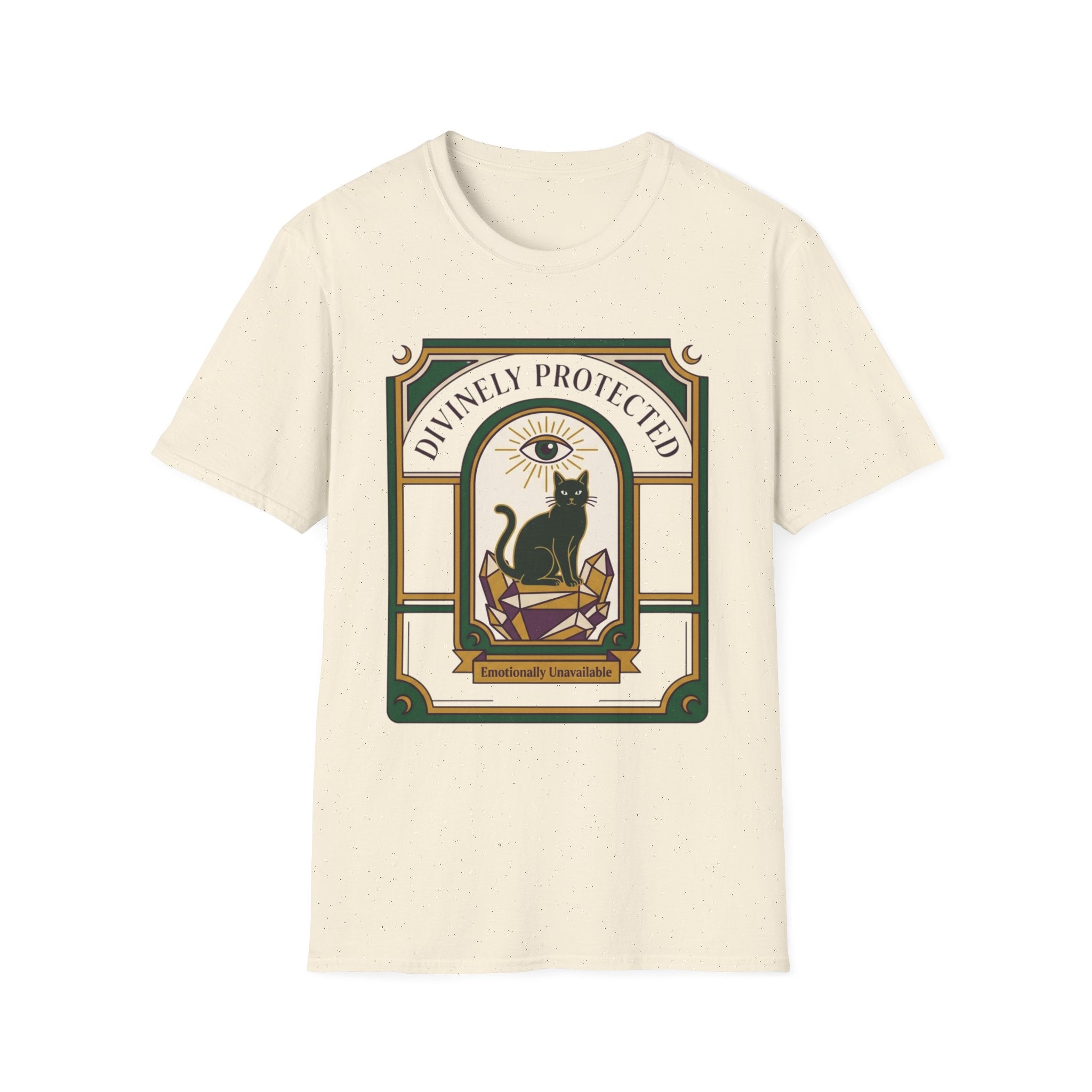 Divinely Protected Cat T-Shirt | Mystical Black Cat Graphic