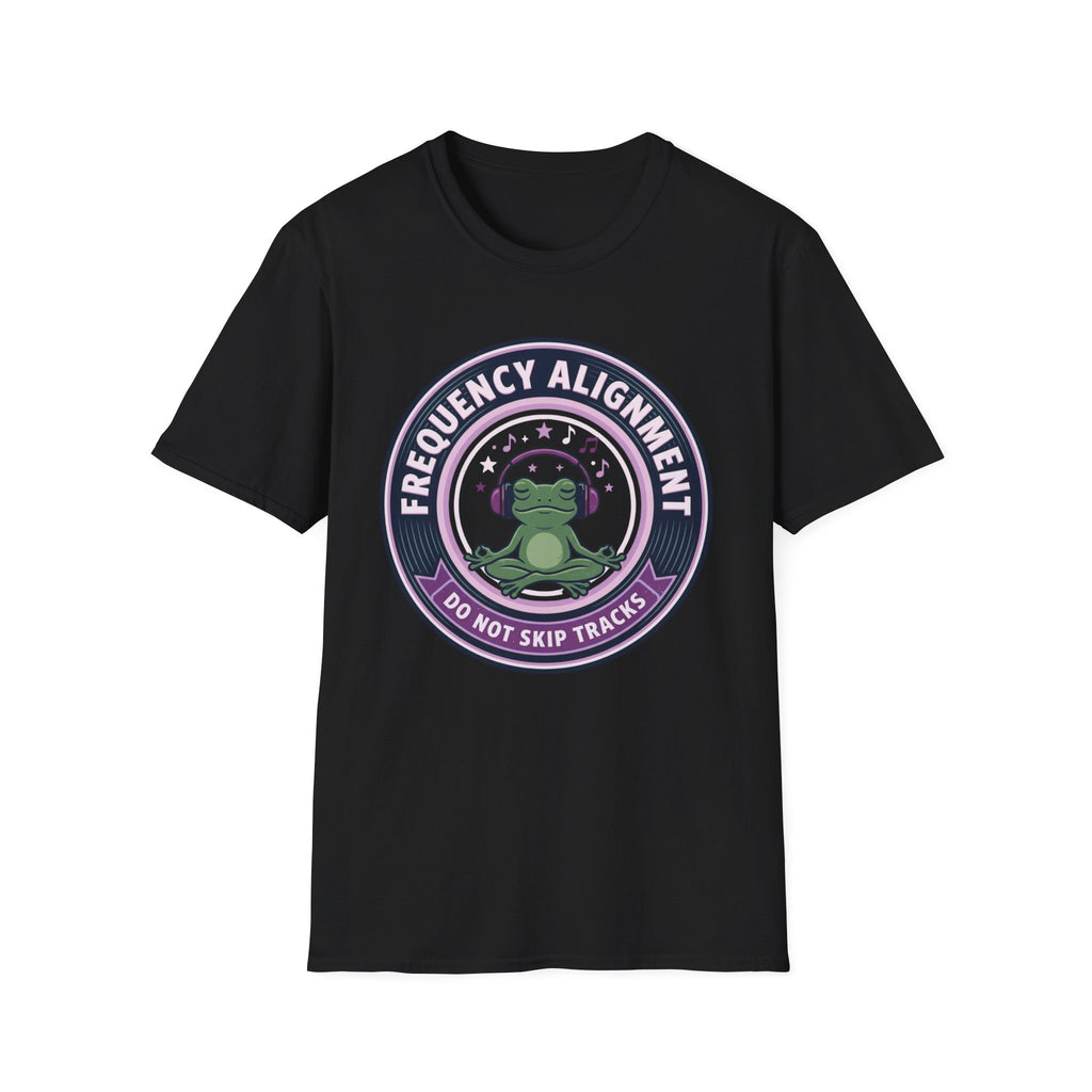 Frequency Alignment T-Shirt | Frog with Headphones “Do Not Skip Tracks”