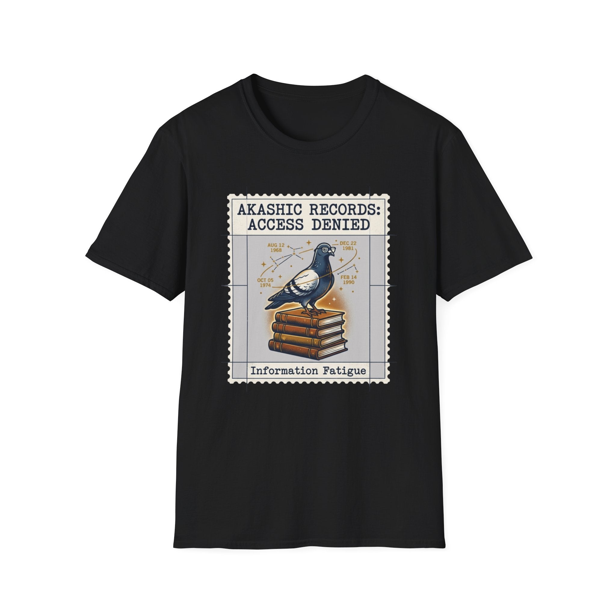 Akashic Records Access Denied T-Shirt | Vintage Pigeon & Books Spiritual Graphic Tee