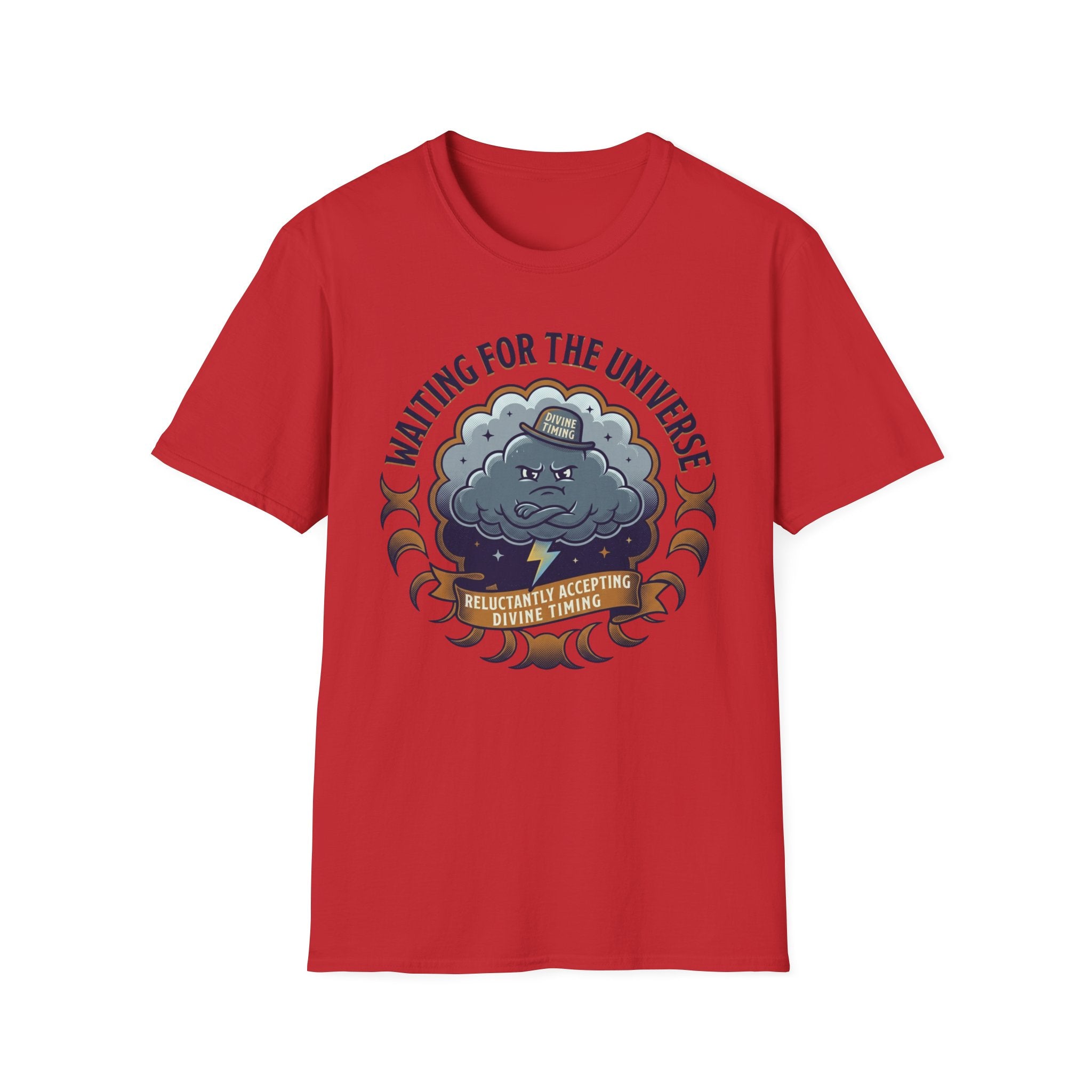 Waiting for the Universe T-Shirt | Moody Cloud Graphic Tee ("Divine Timing")