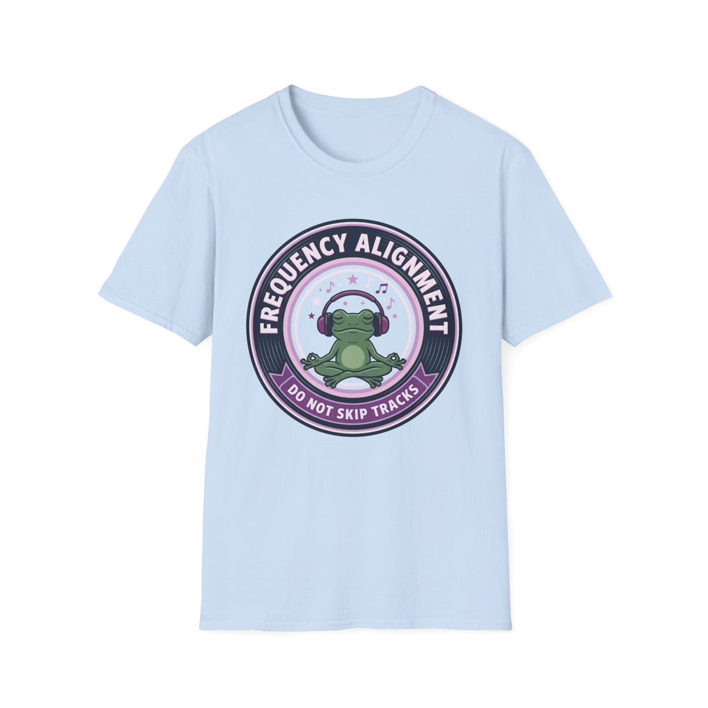 Frequency Alignment T-Shirt | Frog with Headphones “Do Not Skip Tracks”