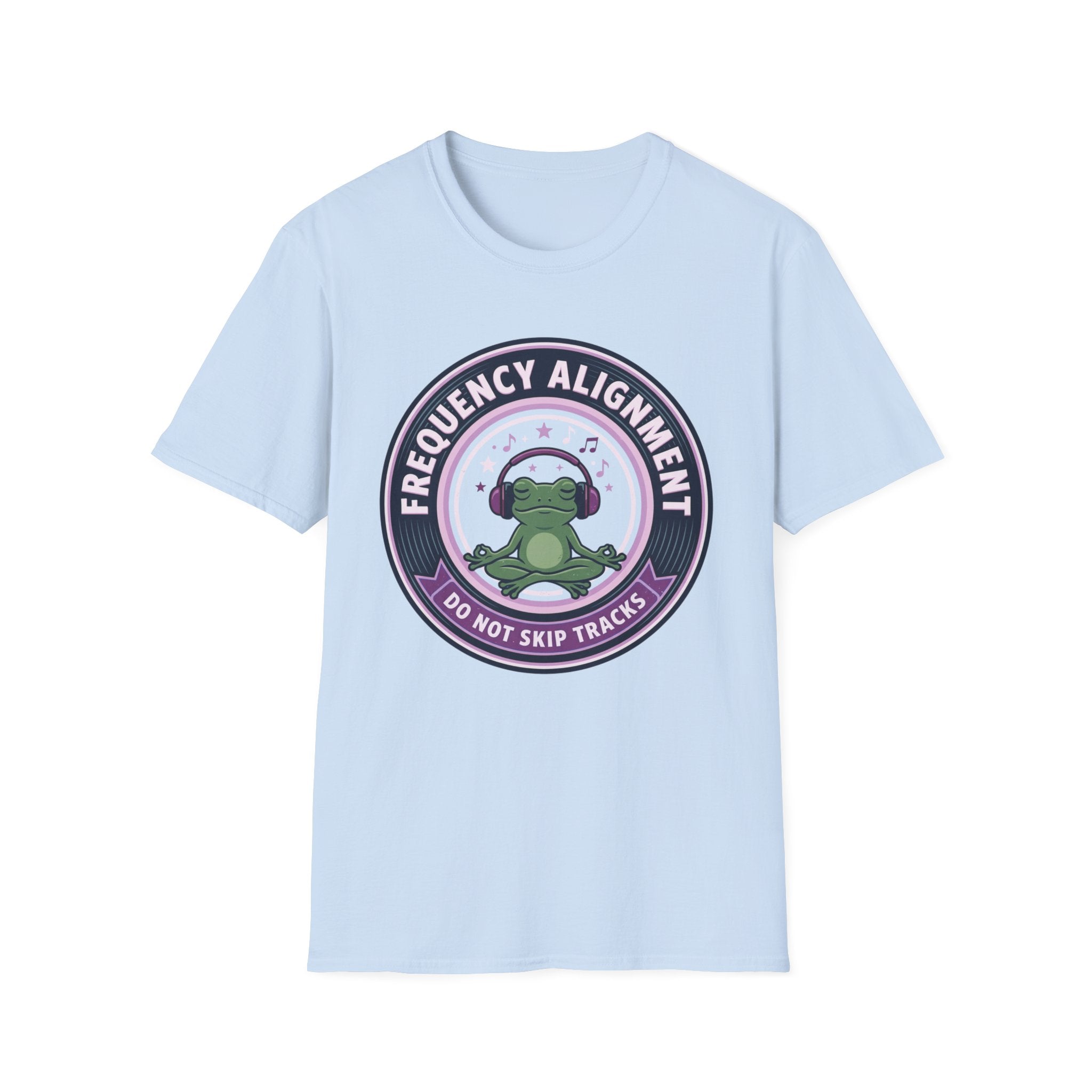 Frequency Alignment T-Shirt | Frog with Headphones “Do Not Skip Tracks”