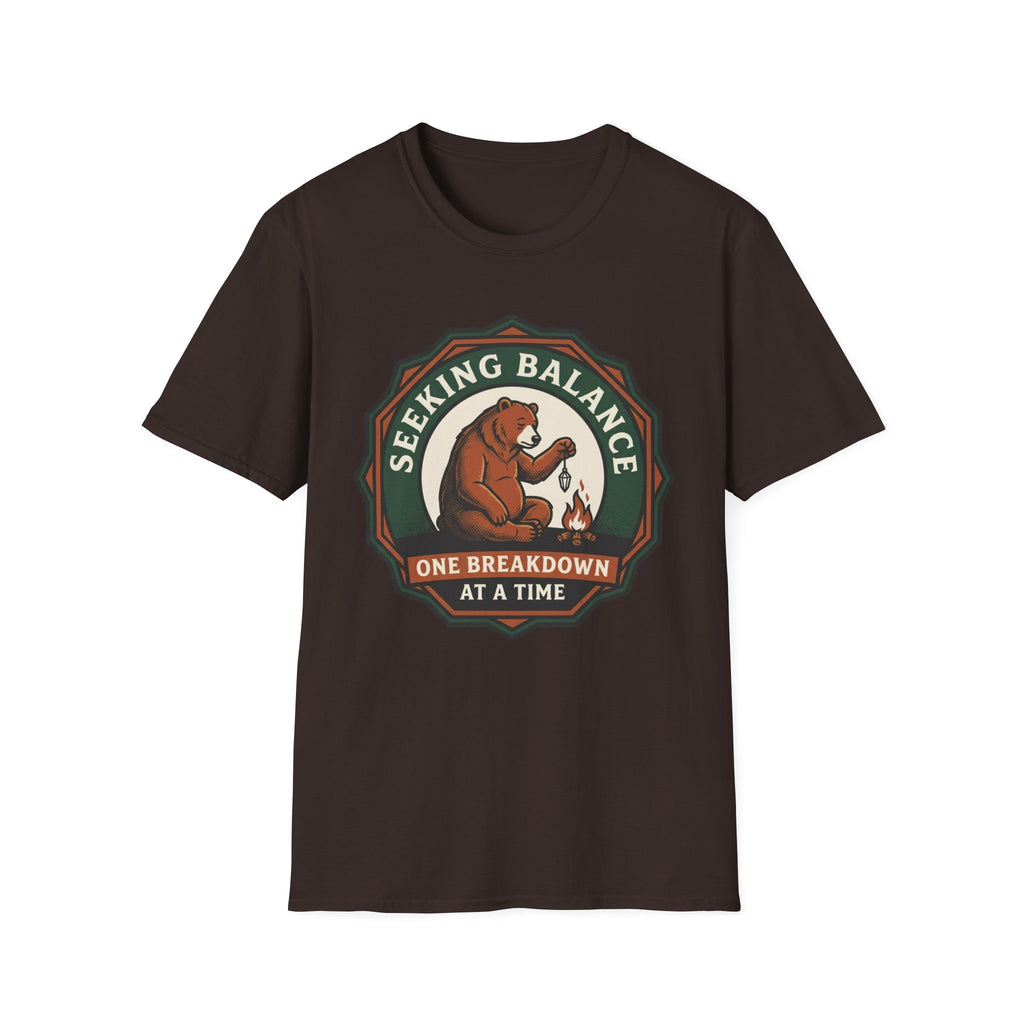 Seeking Balance Bear T-Shirt | "One Breakdown at a Time" Mental Health Awareness Tee
