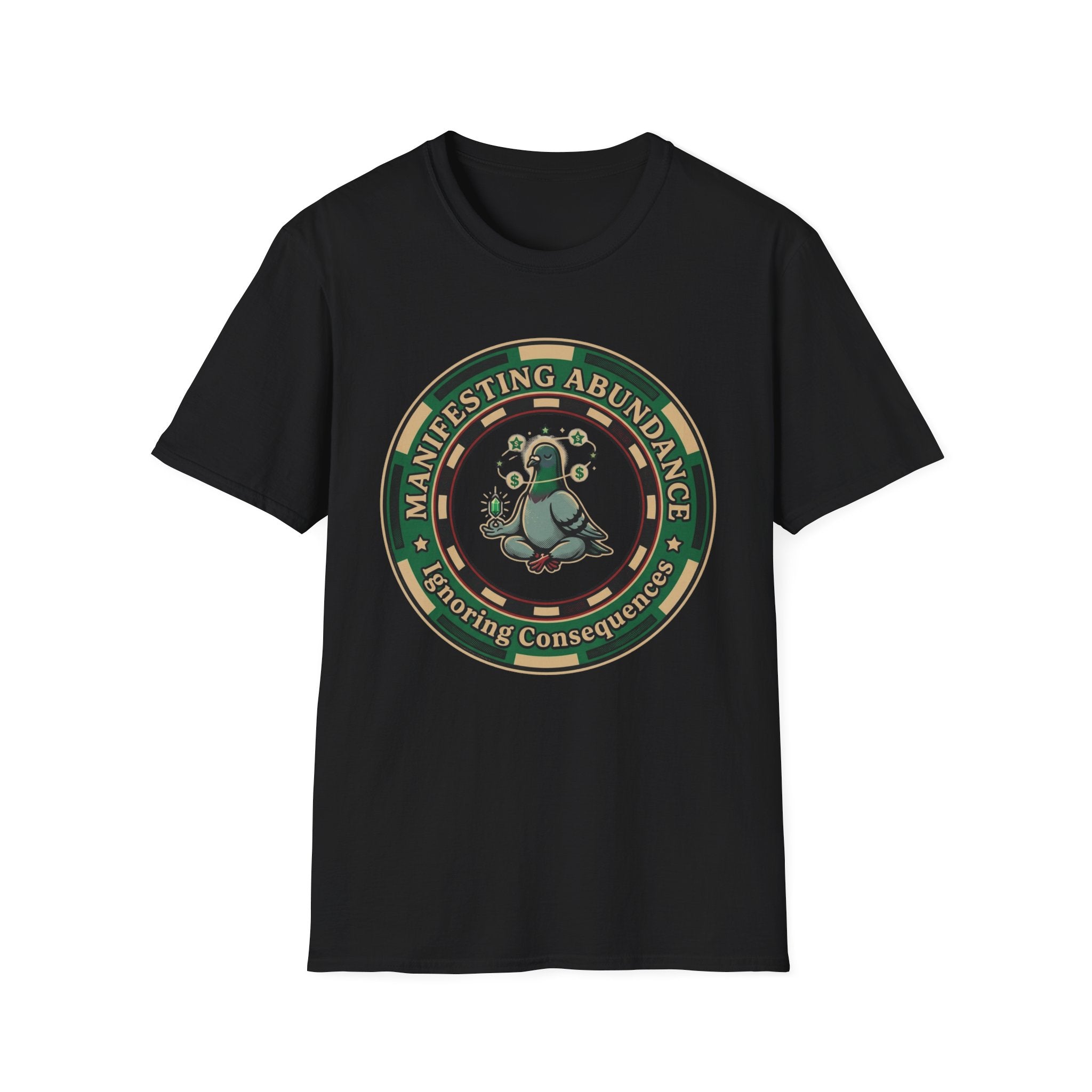 Manifesting Abundance T-Shirt | Cute Pigeon Money Luck Graphic Tee