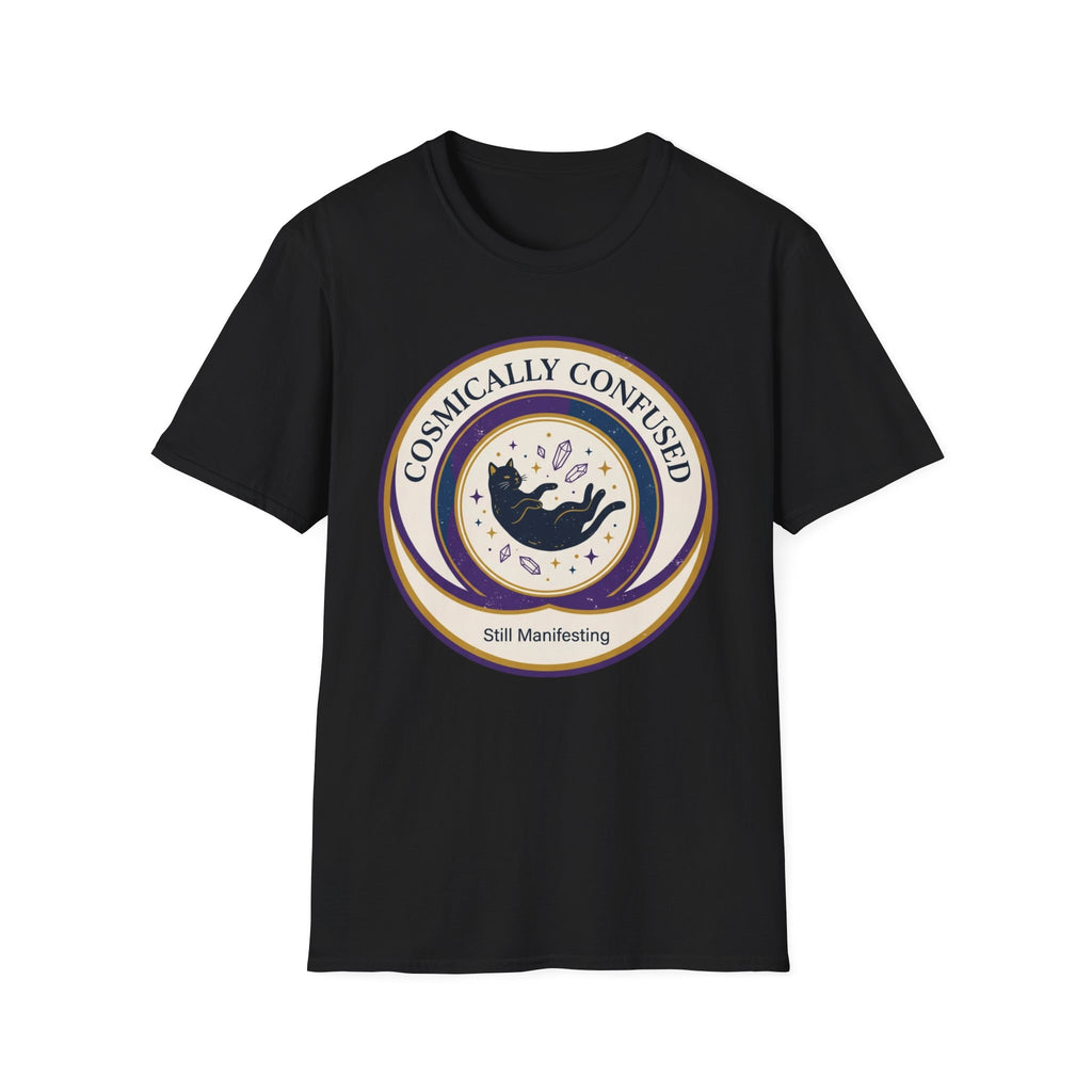 Cosmically Confused Cat T-Shirt | Astrology & Space Vibes Tee
