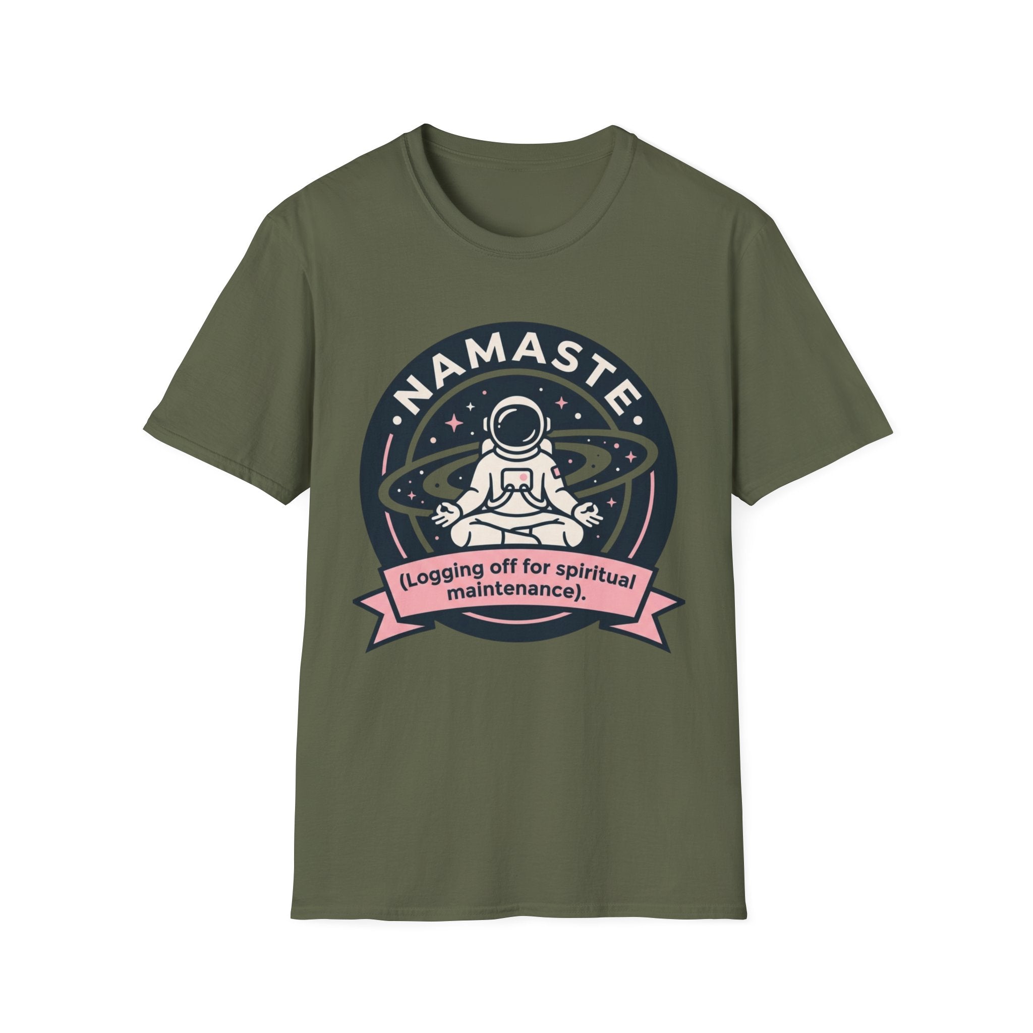 Namaste Astronaut T-Shirt | "Logging Off for Spiritual Maintenance"