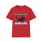 Stretch, Nap, Repeat Cat T-Shirt | Funny Yoga Cat Tee for Cat Lovers