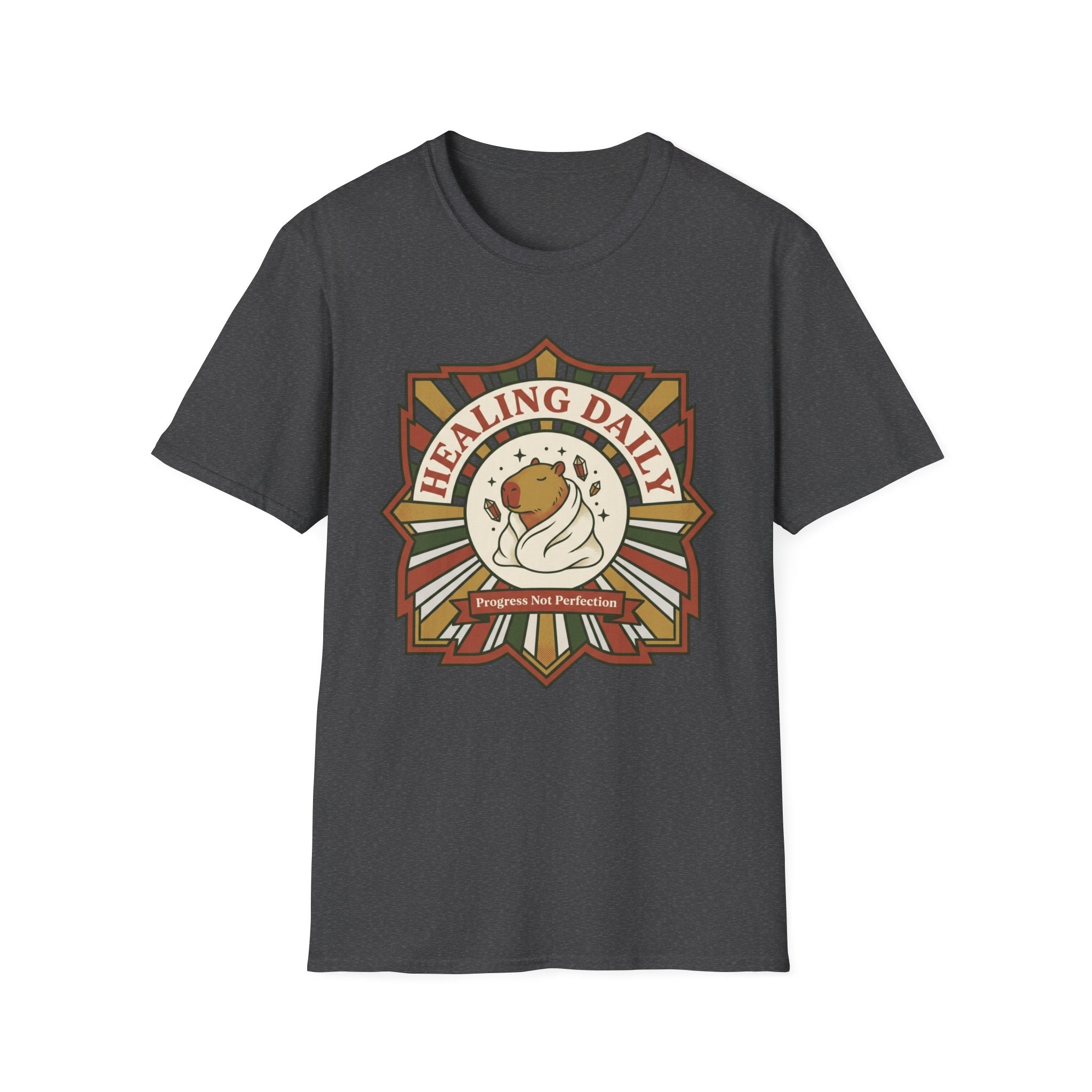 "Healing Daily" Cozy Spiritual Graphic T-Shirt