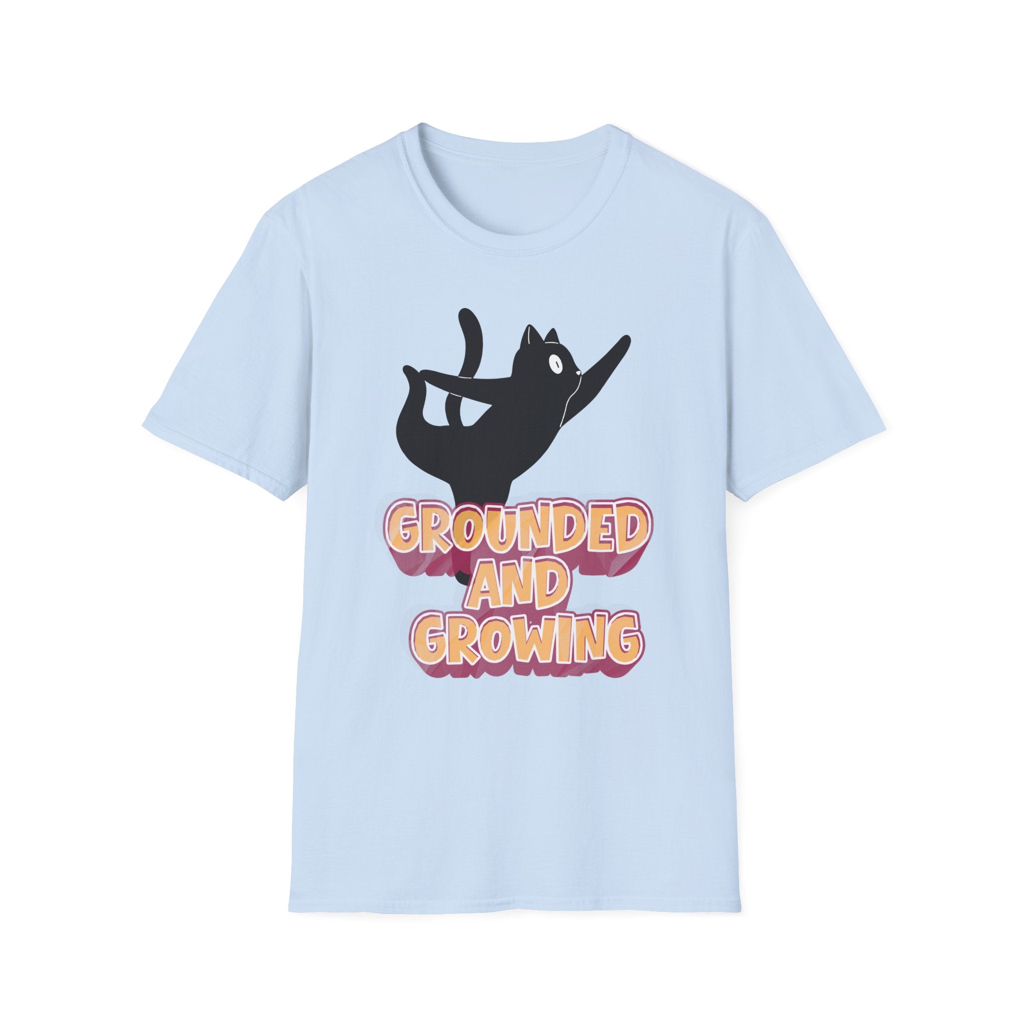 Grounded and Growing T-Shirt | Playful Yoga Cat Graphic Tee