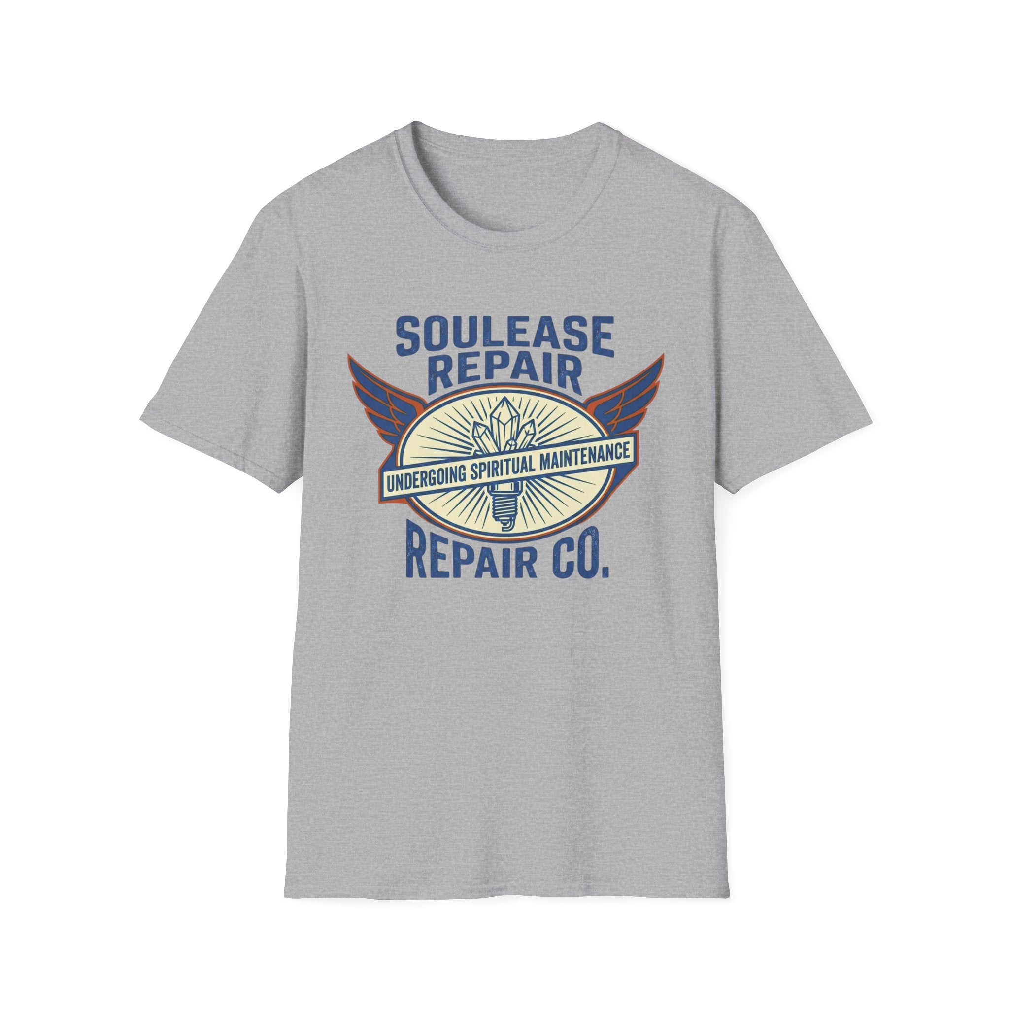 Soulease Repair Tee | “Undergoing Spiritual Maintenance” Vintage Wings T-Shirt