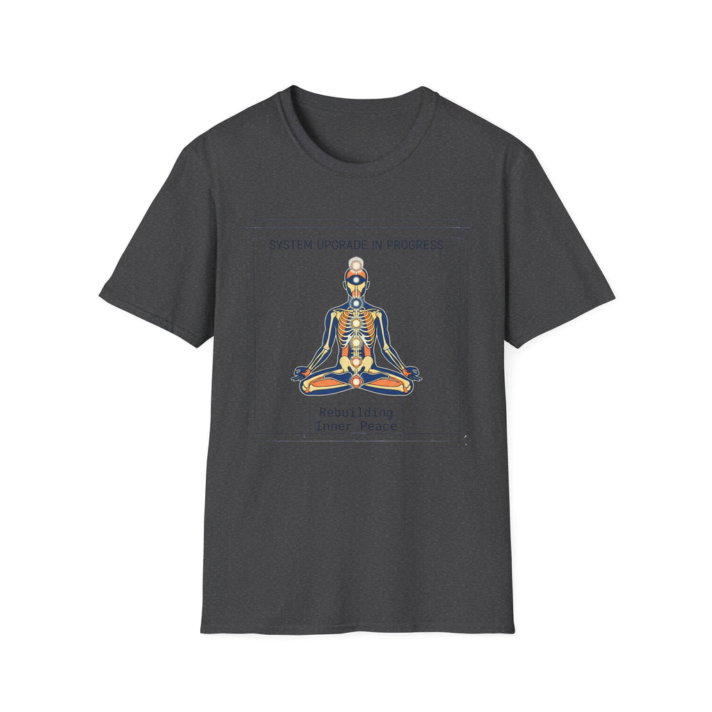 System Upgrade In Progress T-Shirt | Chakra Meditation Skeleton Graphic